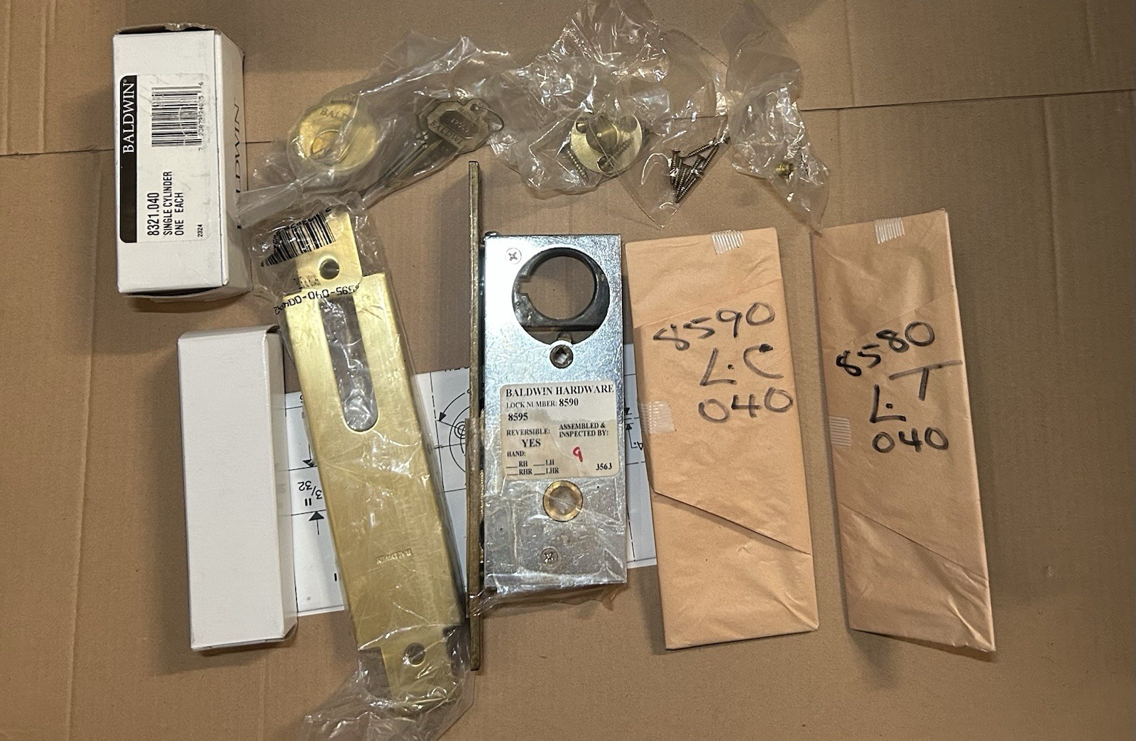 Baldwin Sliding Door Lock 8595-040 Estate Collection NOT IN ORIGINAL BOX
