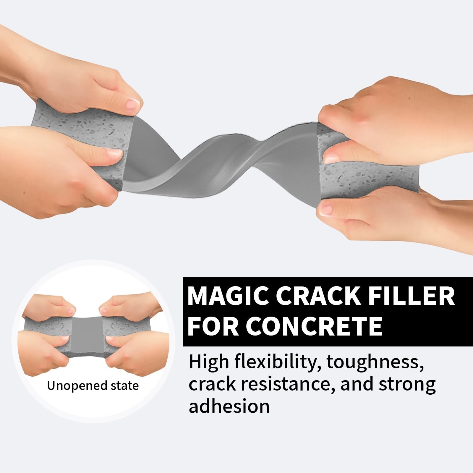 Concrete Crack Filler, 18oz High Elasticity Self Leveling Cement Crack Repair…