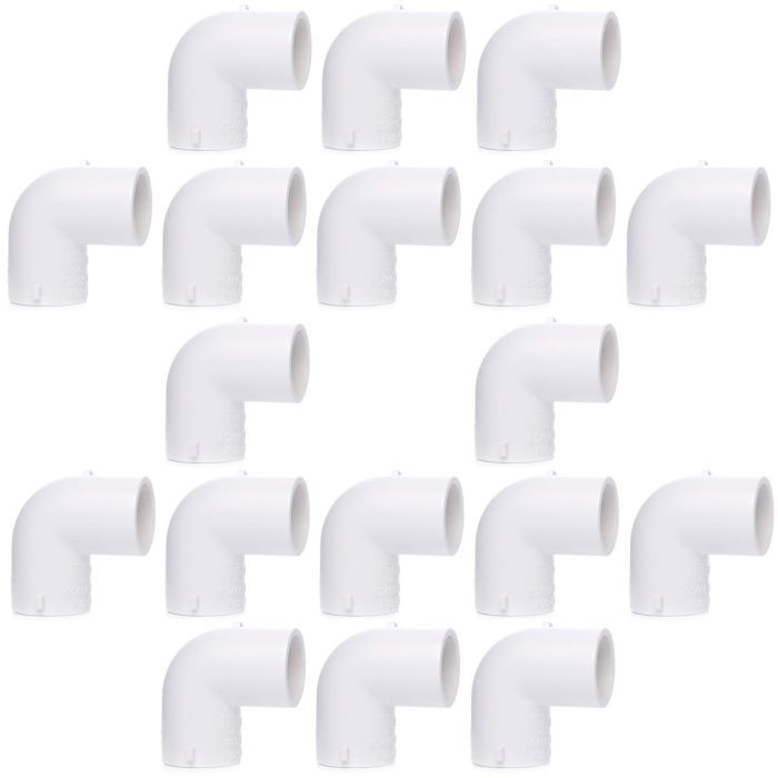 18-Pack 1″ 90-Degree SCH-40 PVC Fittings, Plumbing Grade NSF-PW UPC ASTM ANSI