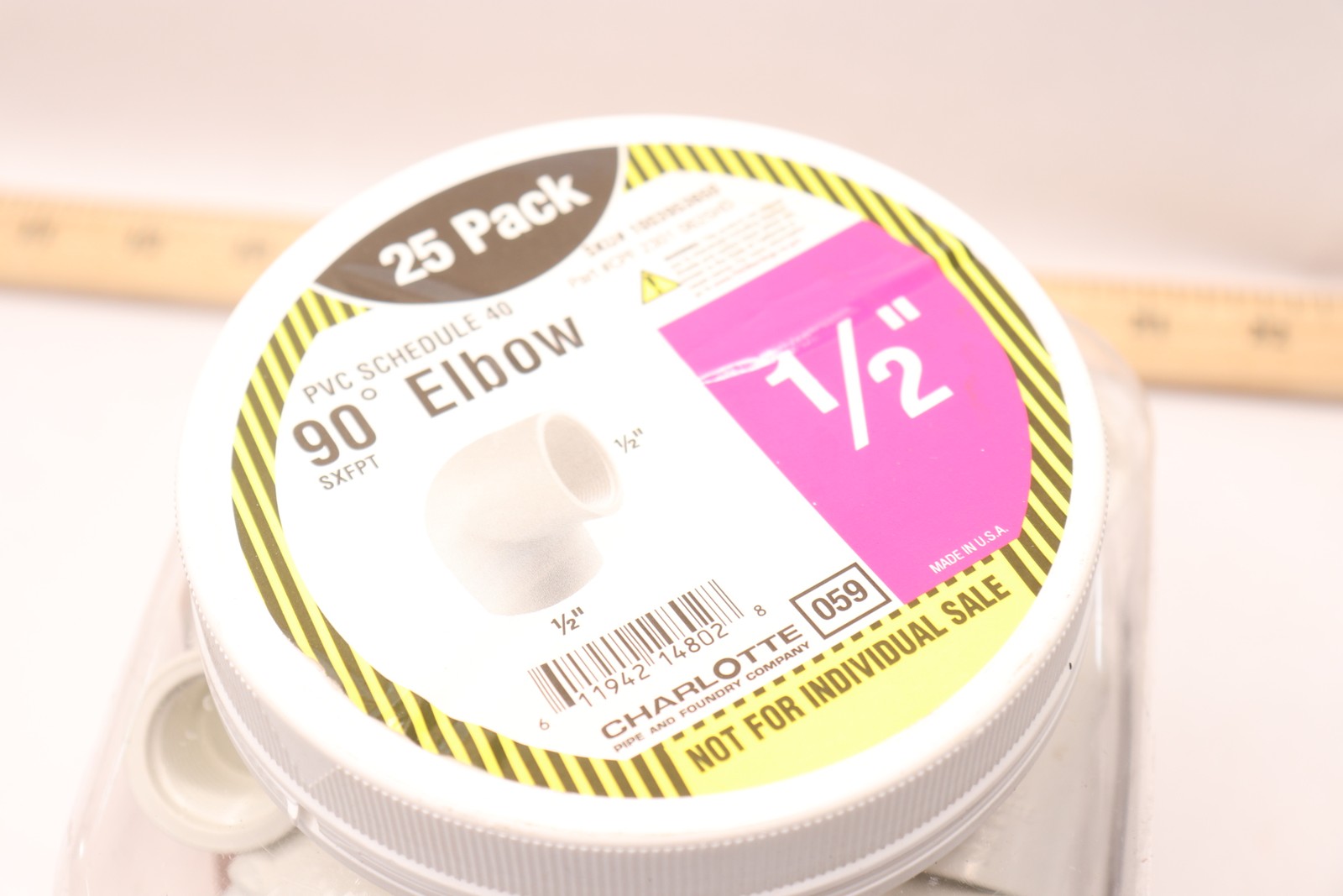 (25-Pk) Charlotte 90 Degree Elbow PVC White 1/2″ CPF23010625HD – Unopened