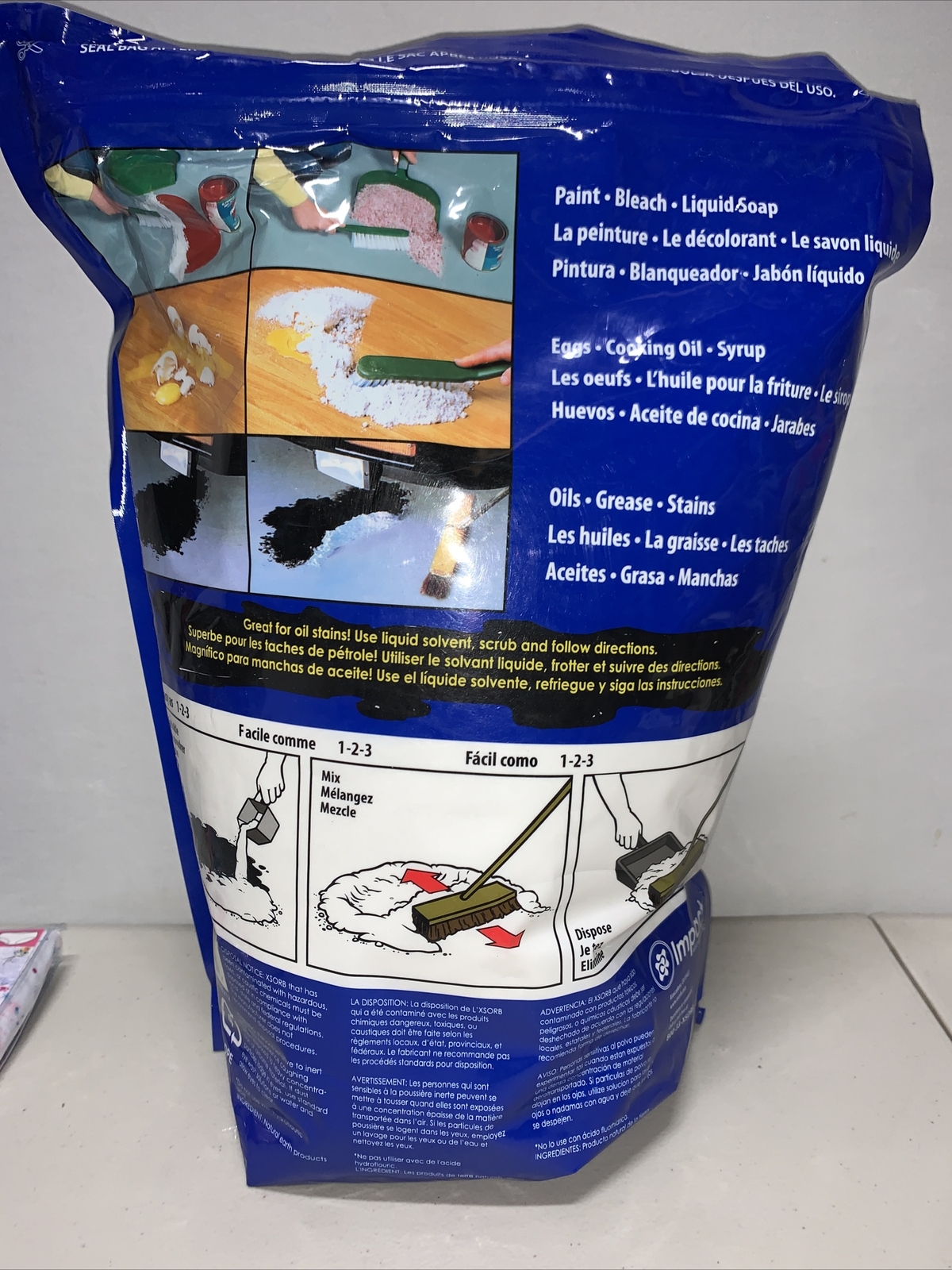 6qt Total XSORB Spill Clean-up, Sweep Away Paint Bleach Soap Oils Grease