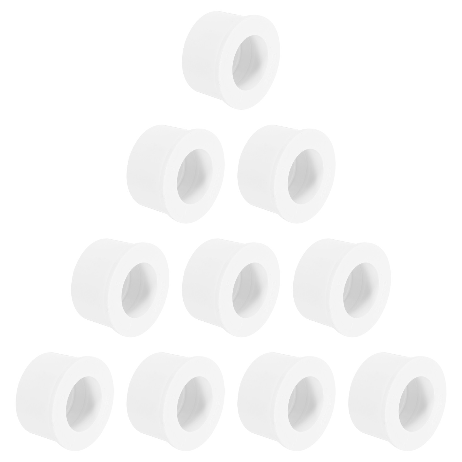 10 Pcs PVC DWV Reducer Bushing 1-1/2″ x 1-1/4″ (Socket x Socket) Connector White
