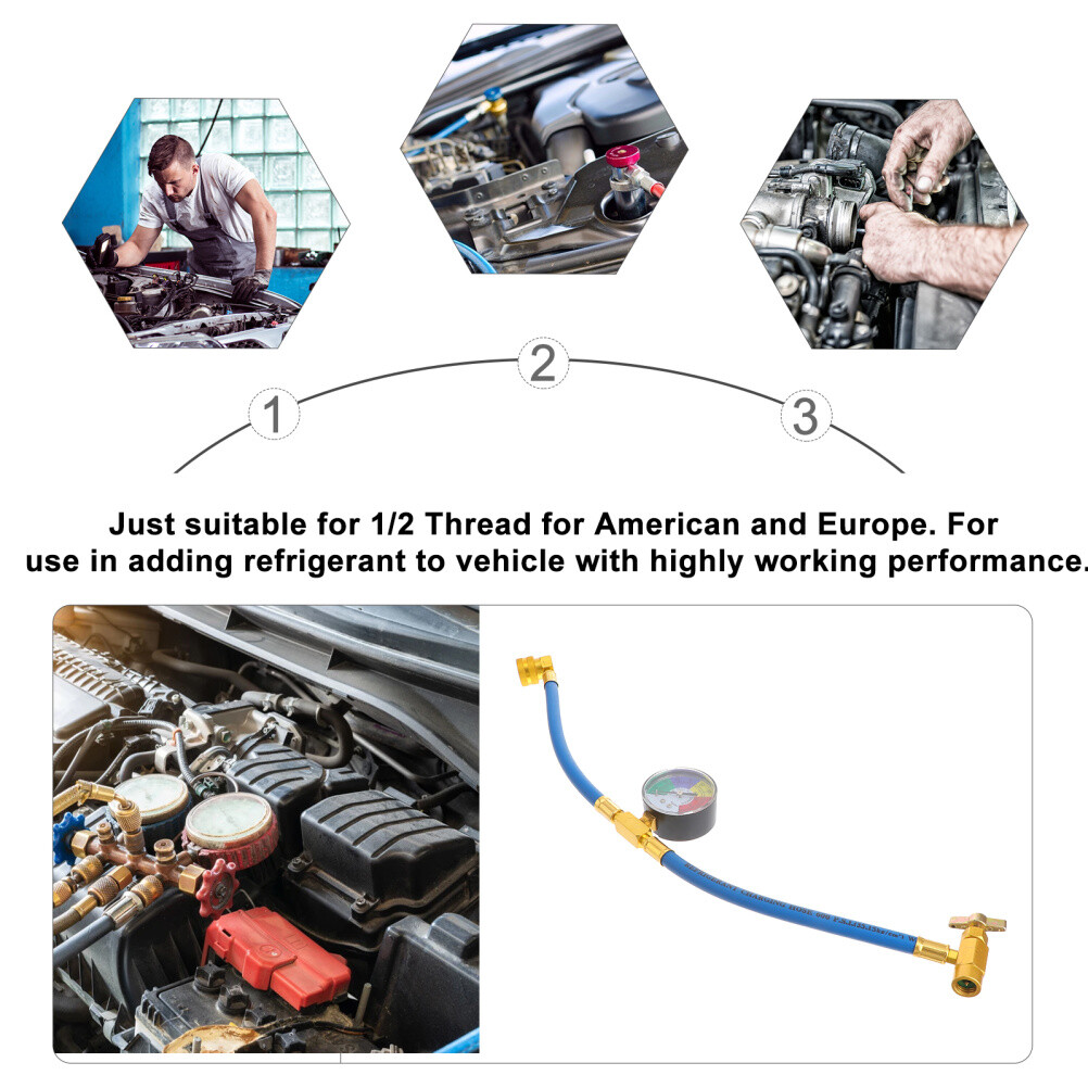 Car Air Conditioning Refrigerant DIY Recharge Hose Automotive AC Refrigerant