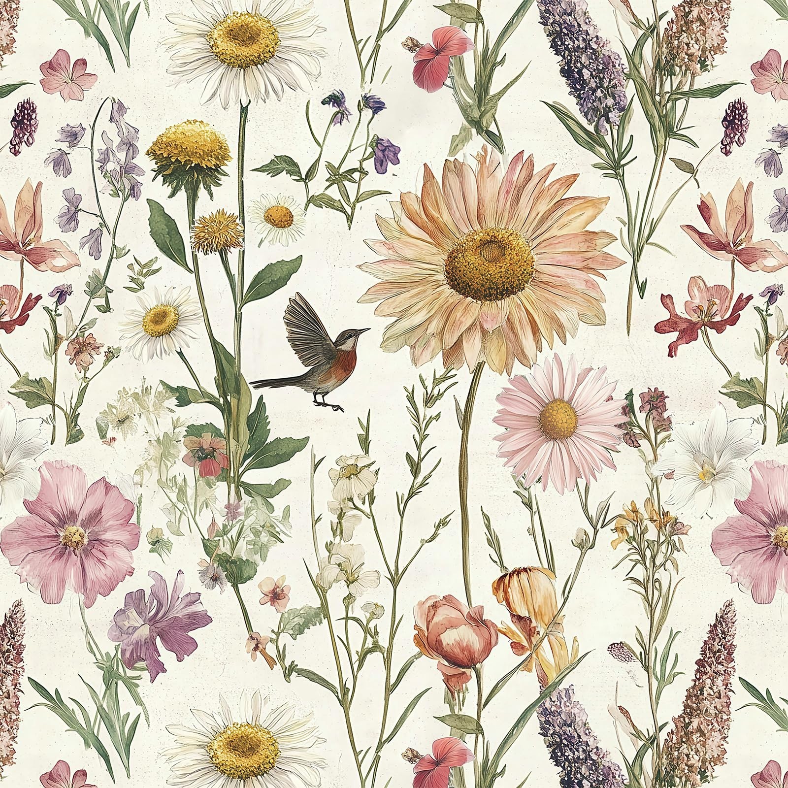 Livebor Floral Peel and Stick Wallpaper for Bathroom 16.9inch x 118.1inch | F…