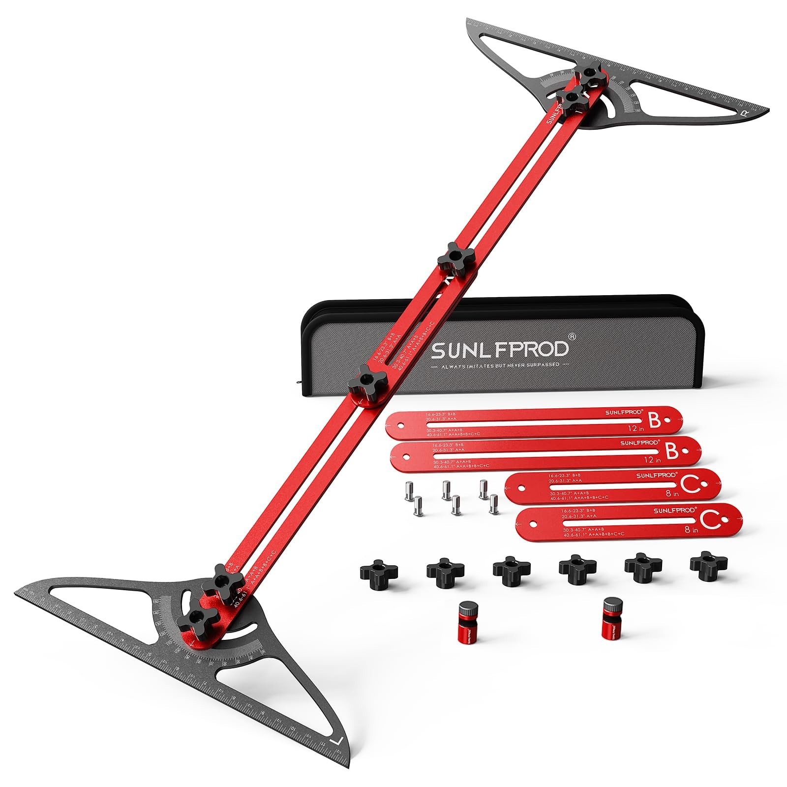 SUNLFPROD Stair Tread Template Tool (Red-Gray)