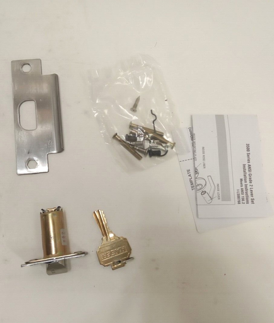 Hager 3553 Withnell 2-3/4″ Cylindrical Entry Lever Lockset Grade 2 US26D Keyed