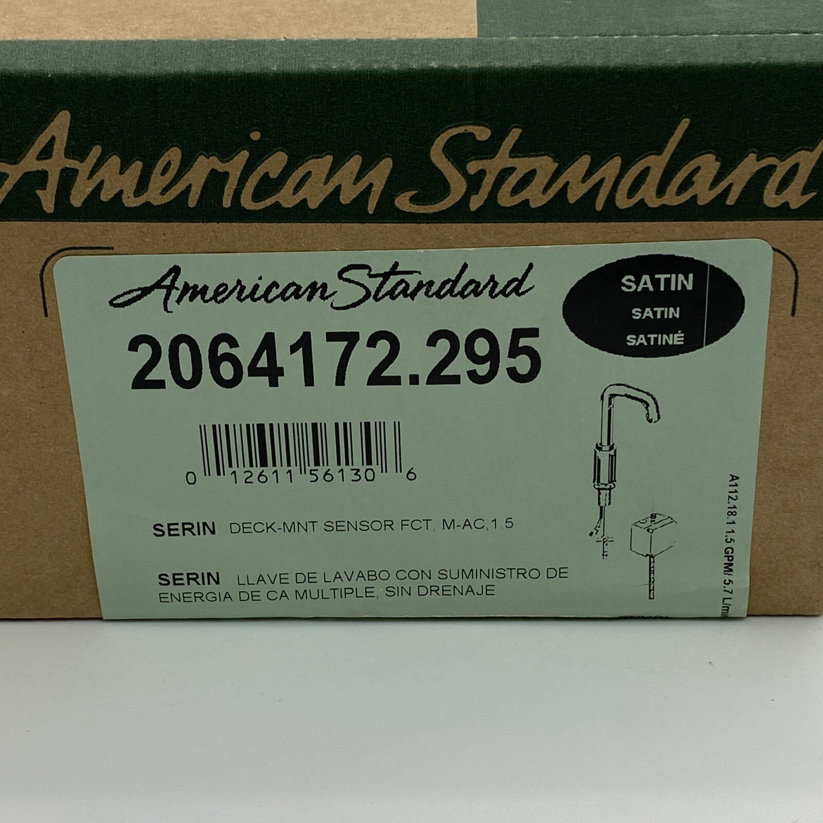NEW AMERICAN STANDARD 2064.172.295 SERIN EXTENSION POWER PROXIMITY SENSOR FAUCET