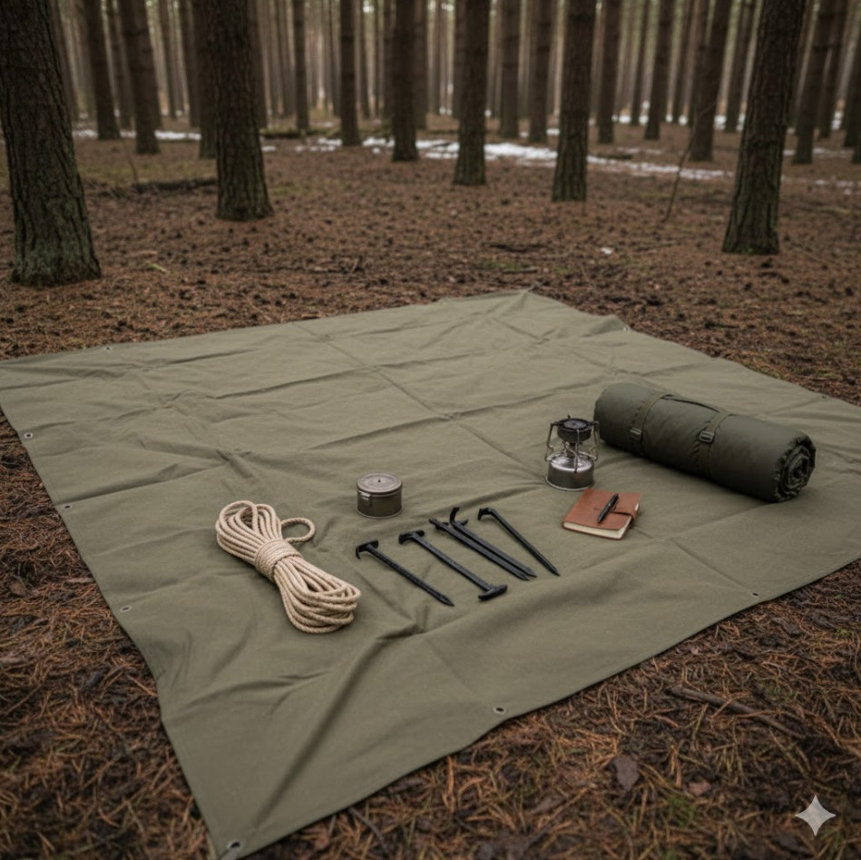 WHITEDUCK Canvas Tarp 18 oz. Heavy Duty 8’x6′ Waterproof, Mold and UV Resistant