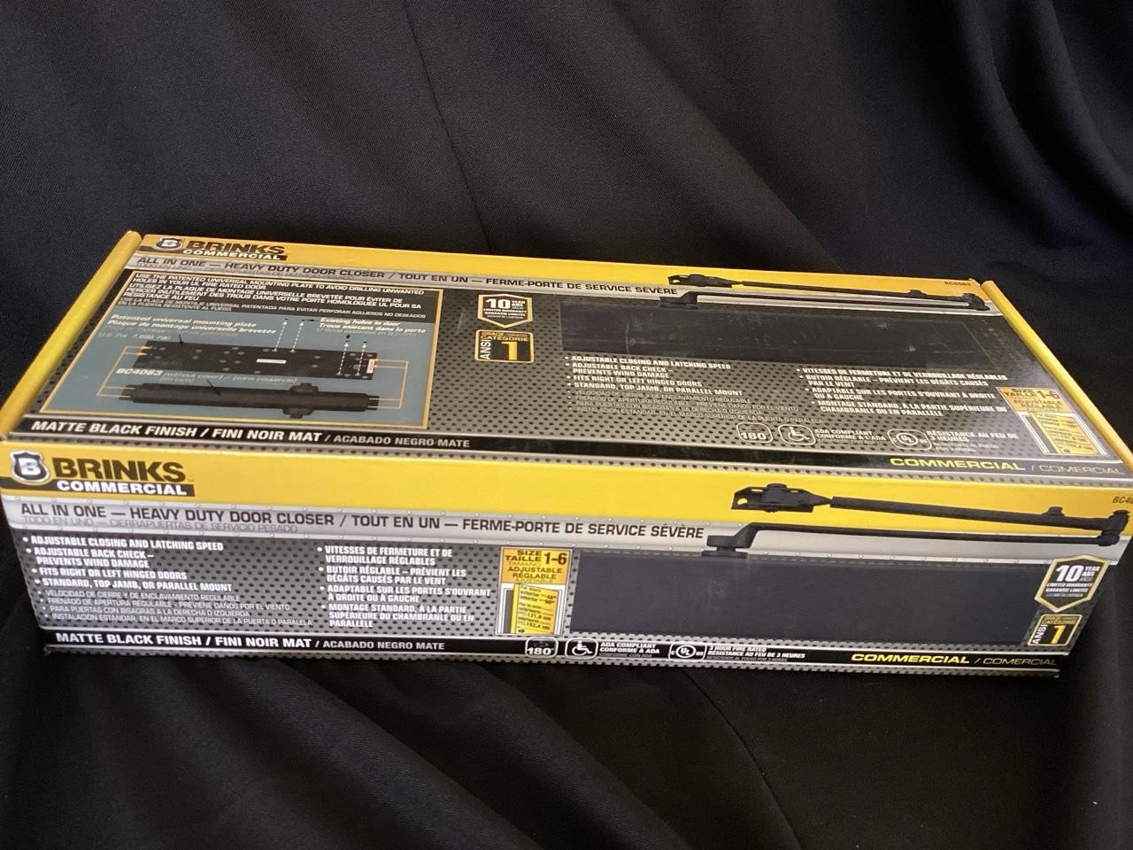 + BRINKS Commercial All In One Heavy Duty Door Closer Matte Black BC4063 NEW