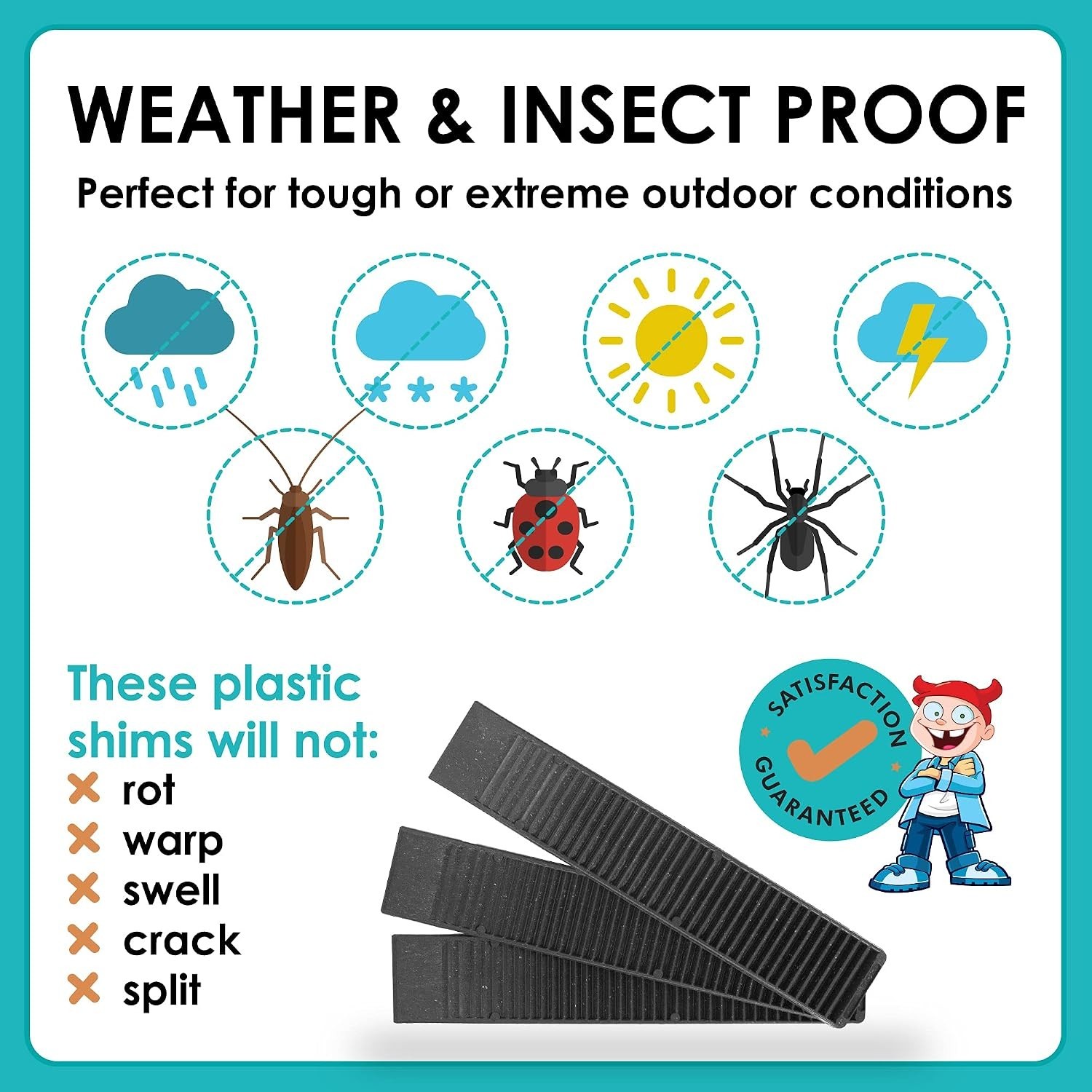 8” Versatile Plastic Shims & Leveling Wedges – Weatherproof 36 Pack Solutions