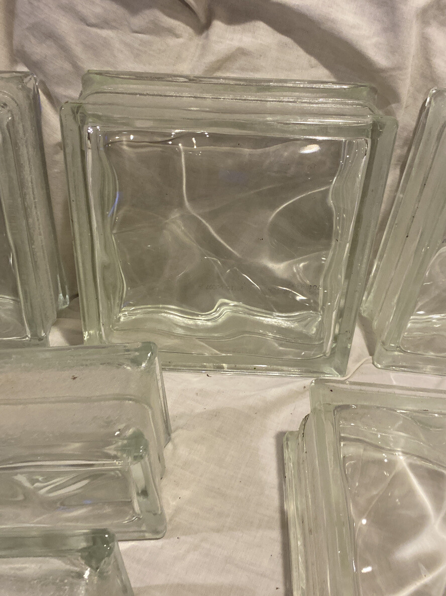 Pittsburgh Corning ? USA Glass Block 3-pcs Each 4x8x3” + 8x8x3” Wavey Glass *NEW