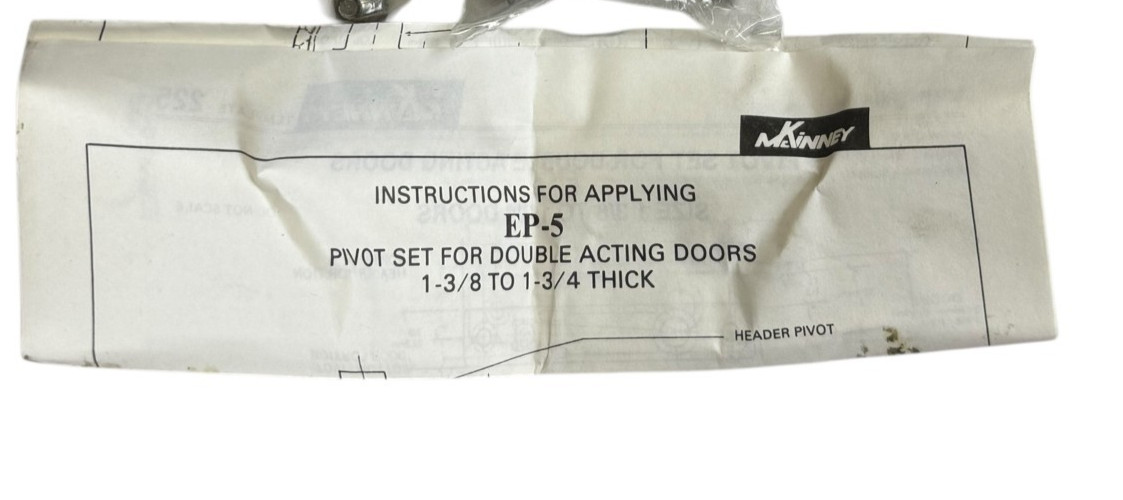 McKinney EP-5 Pivot Set Double Acting Door 26D Heavy Duty Kit