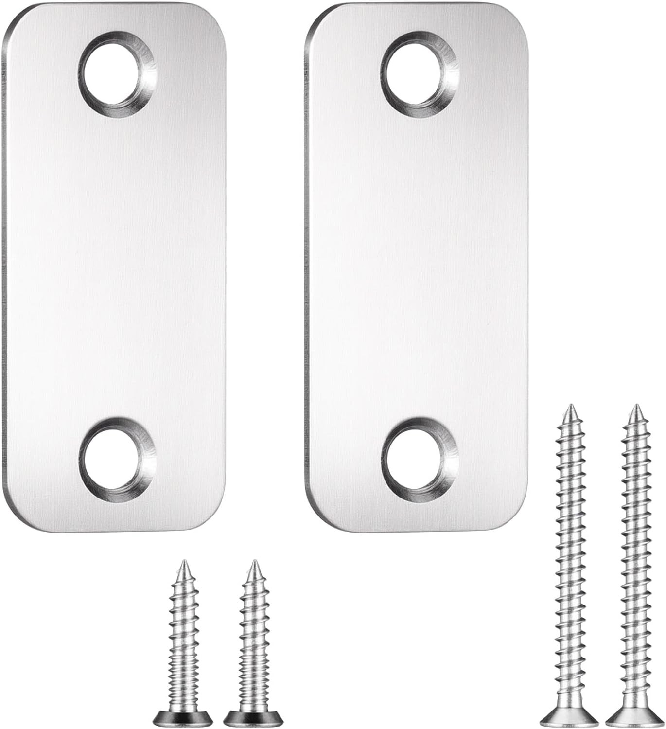 Blulu 2 Set Door Hole Cover Plate 1″x2-1/4″ Stainless Steel Strike Filler
