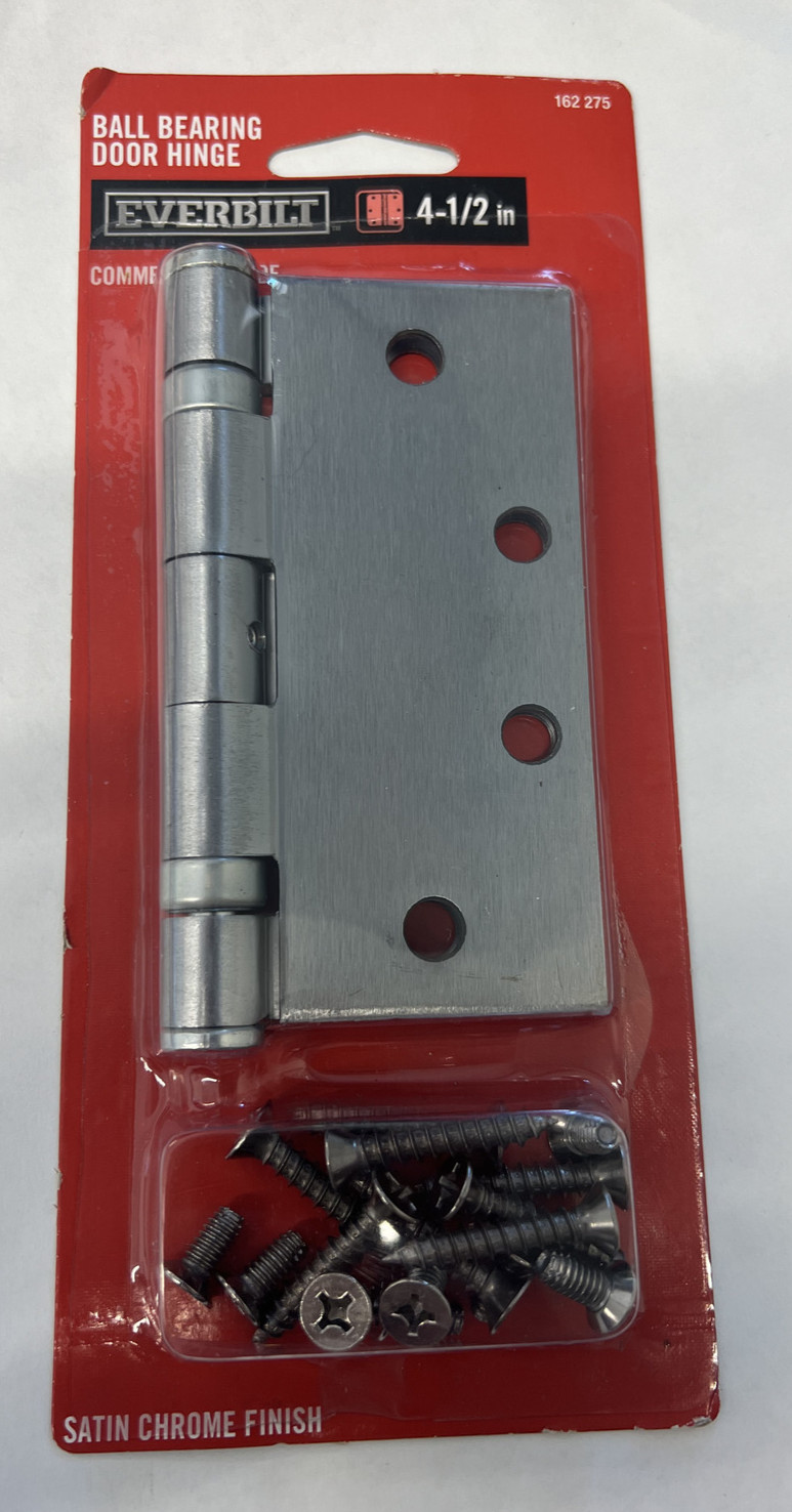 Everbilt 4-1/2 Inch Commercial Grade Ball Bearing Door Hinge (LSX) Satin Chrome