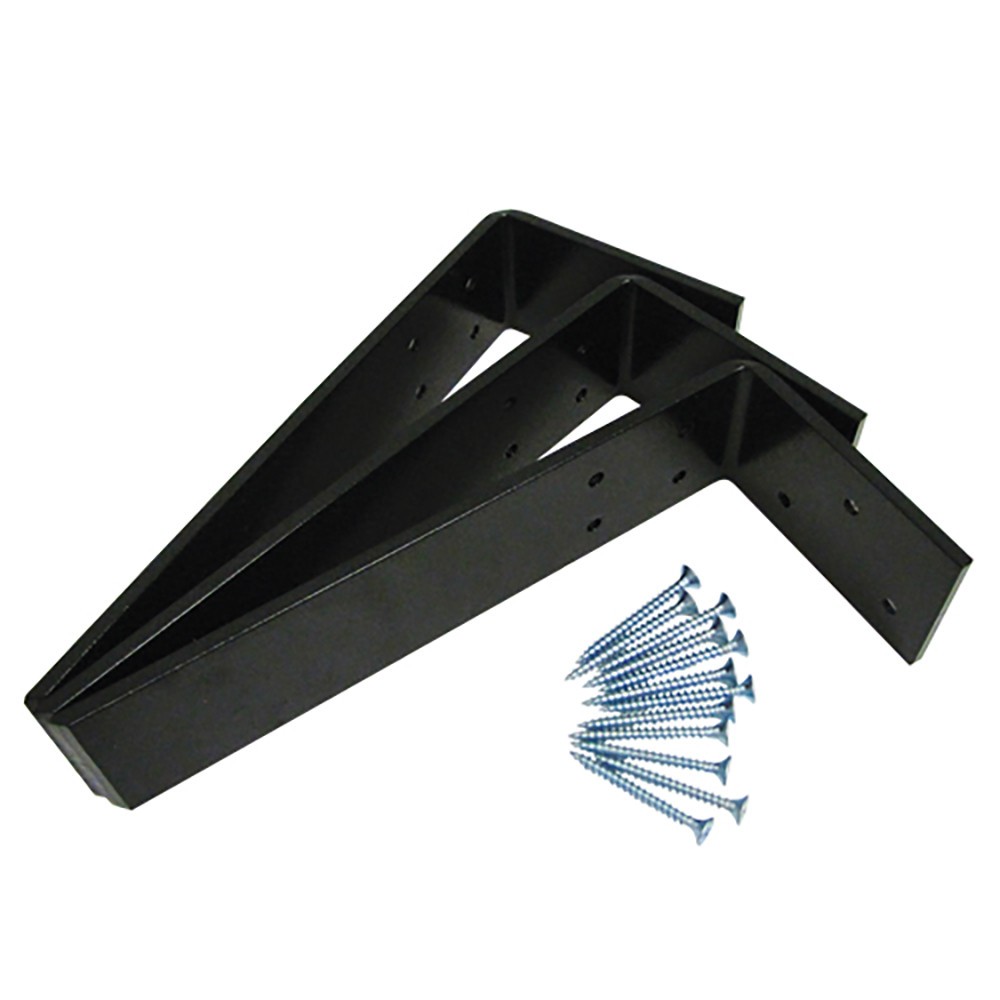 10″ x 2-1/2″ x 1/4″ L-Shaped Counter Top Support Bracket Set of 3 & 12 Screws