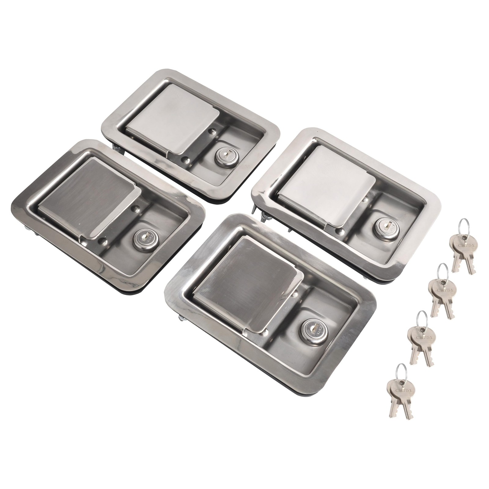 Stainless Steel Door Lock Handle Latch Large 5.5 Inches Paddle Key For Traile…