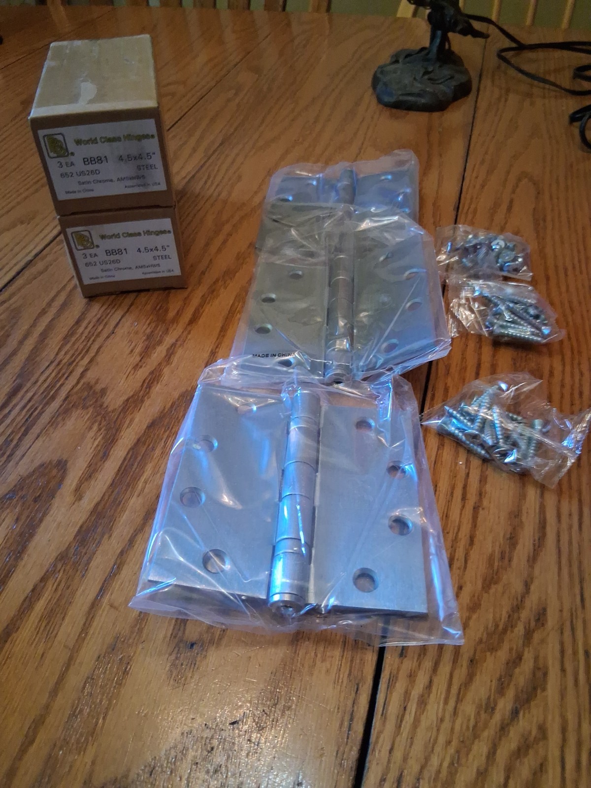 3 WORLD CLASS BB81 Commercial Door HINGES 4,5″ X 4.5″ Satin Chrome 2 Boxes