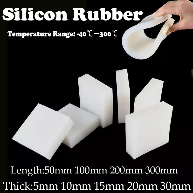 White Silicone Rubber Sheet Pad Length 50mm/100mm/200mm/300mm Thick 5mm-30mm