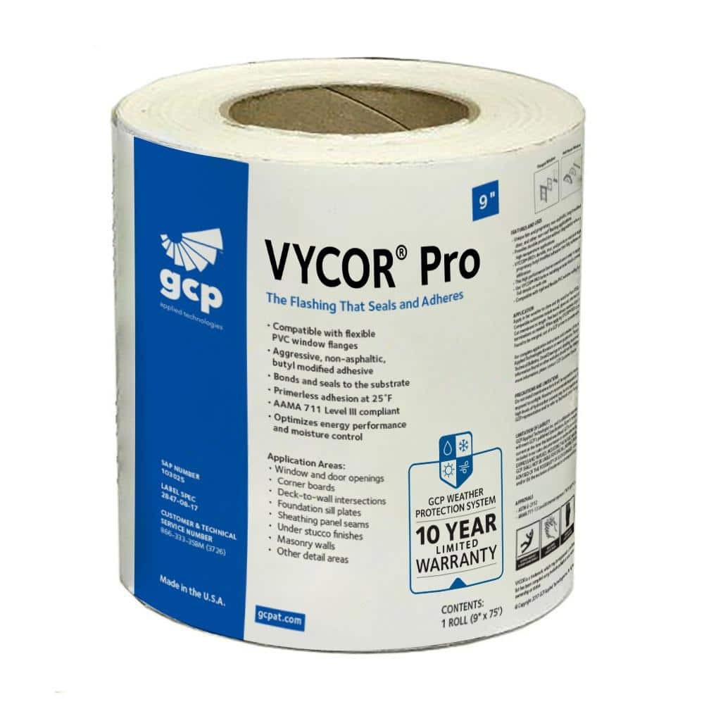 Grace Vycor Pro 9 in. x 75 ft. Roll Fully-Adhered Window Door Flashing Tape NEW