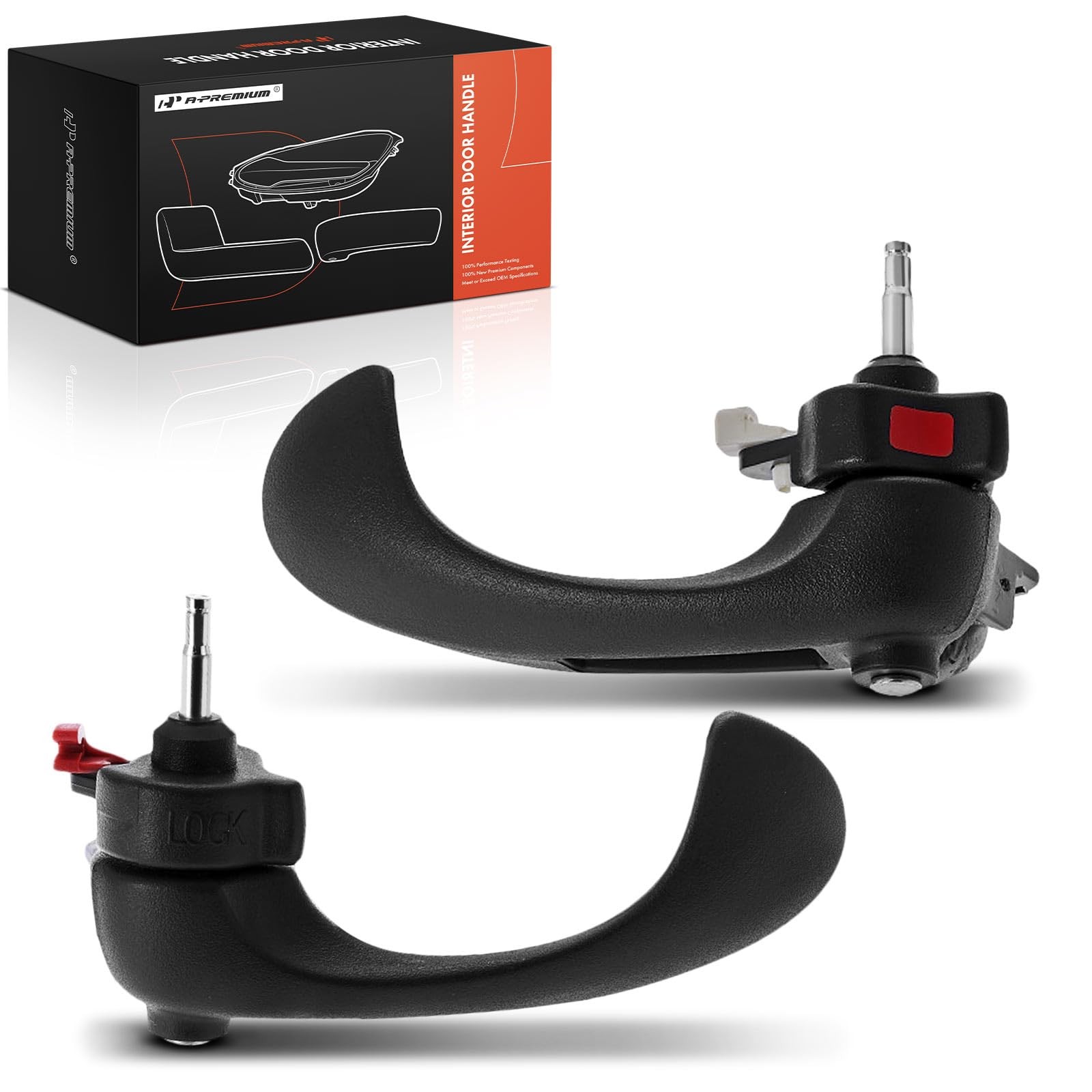 Interior Door Handles Textured Black 2-PC Set Front Rear Driver Passenger Side