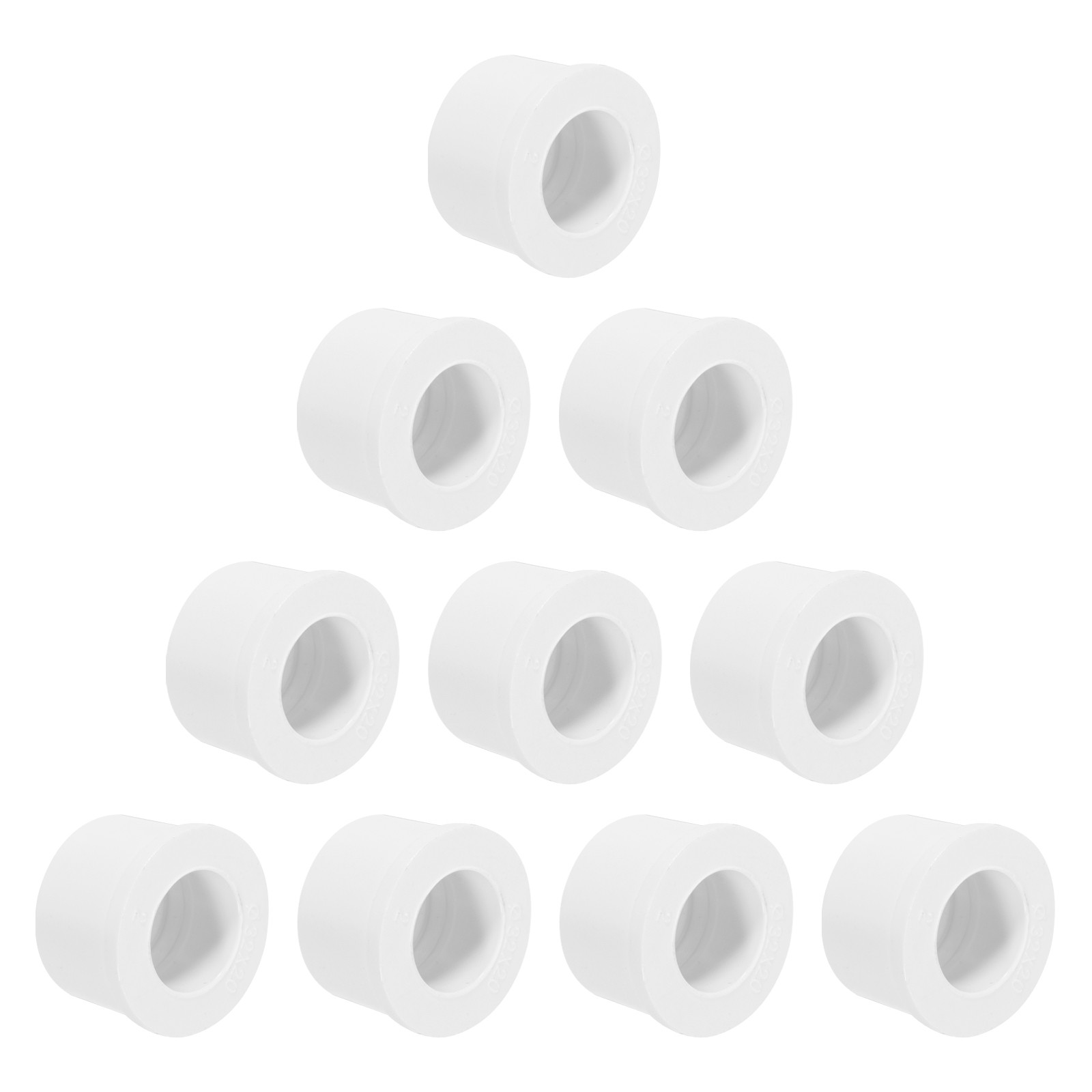 10 Pcs PVC DWV Reducer Bushing 1″ x 1/2″ (Socket x Socket) Connector White