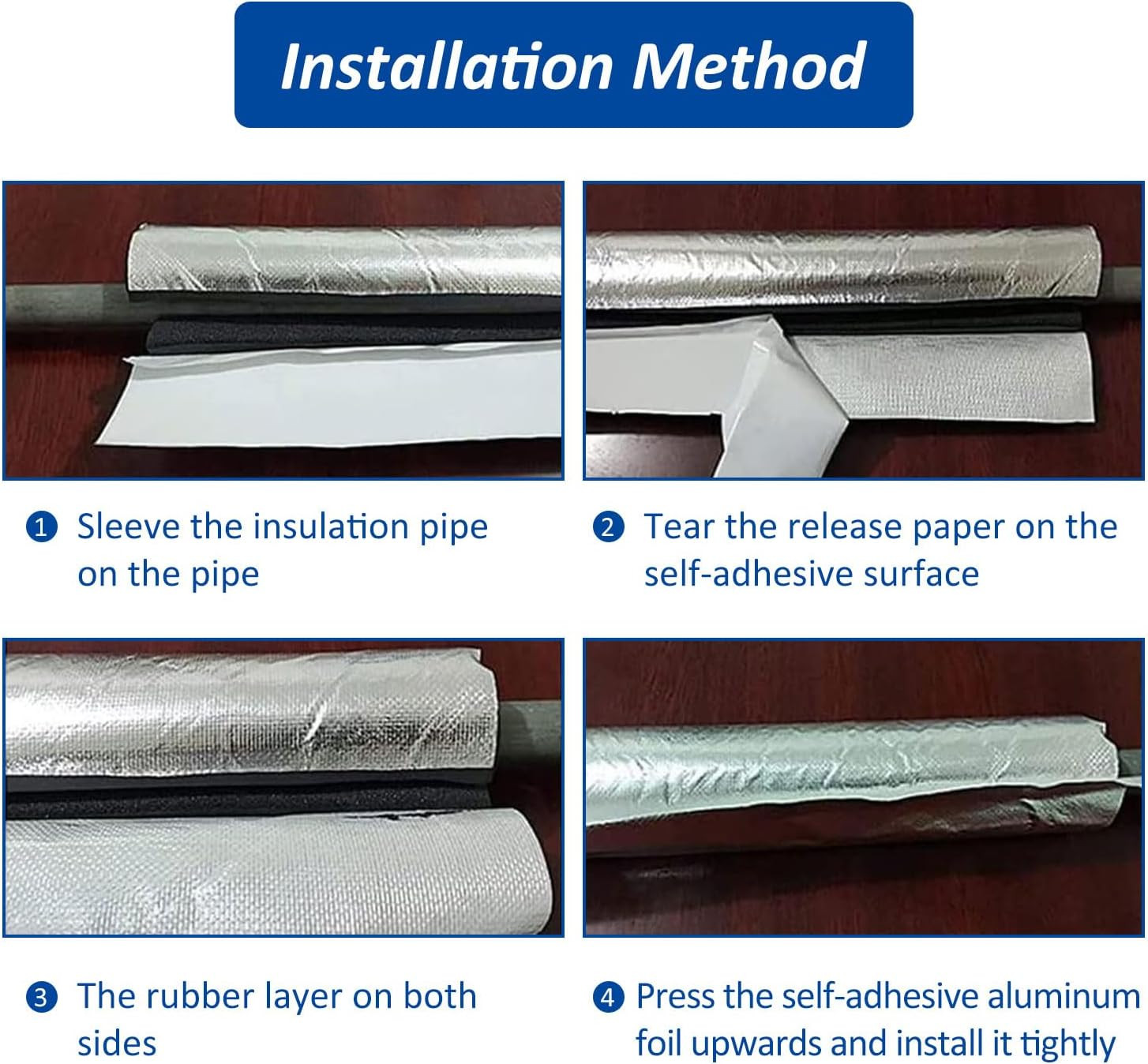 Pipe Insulation Foam Tube – 6 Pcs 3/4Inch ID Self Adhesive Foam Wrap for AC Unit