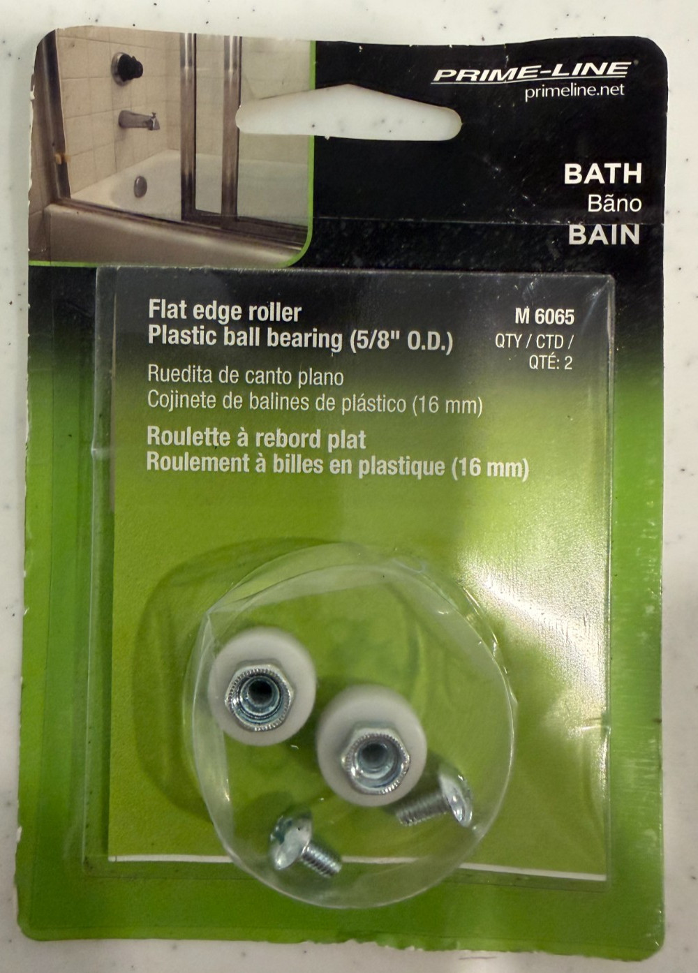 Prime-Line M 6065 Flat Edge Roller Plastic Ball Bearing New FREE SHIPPING