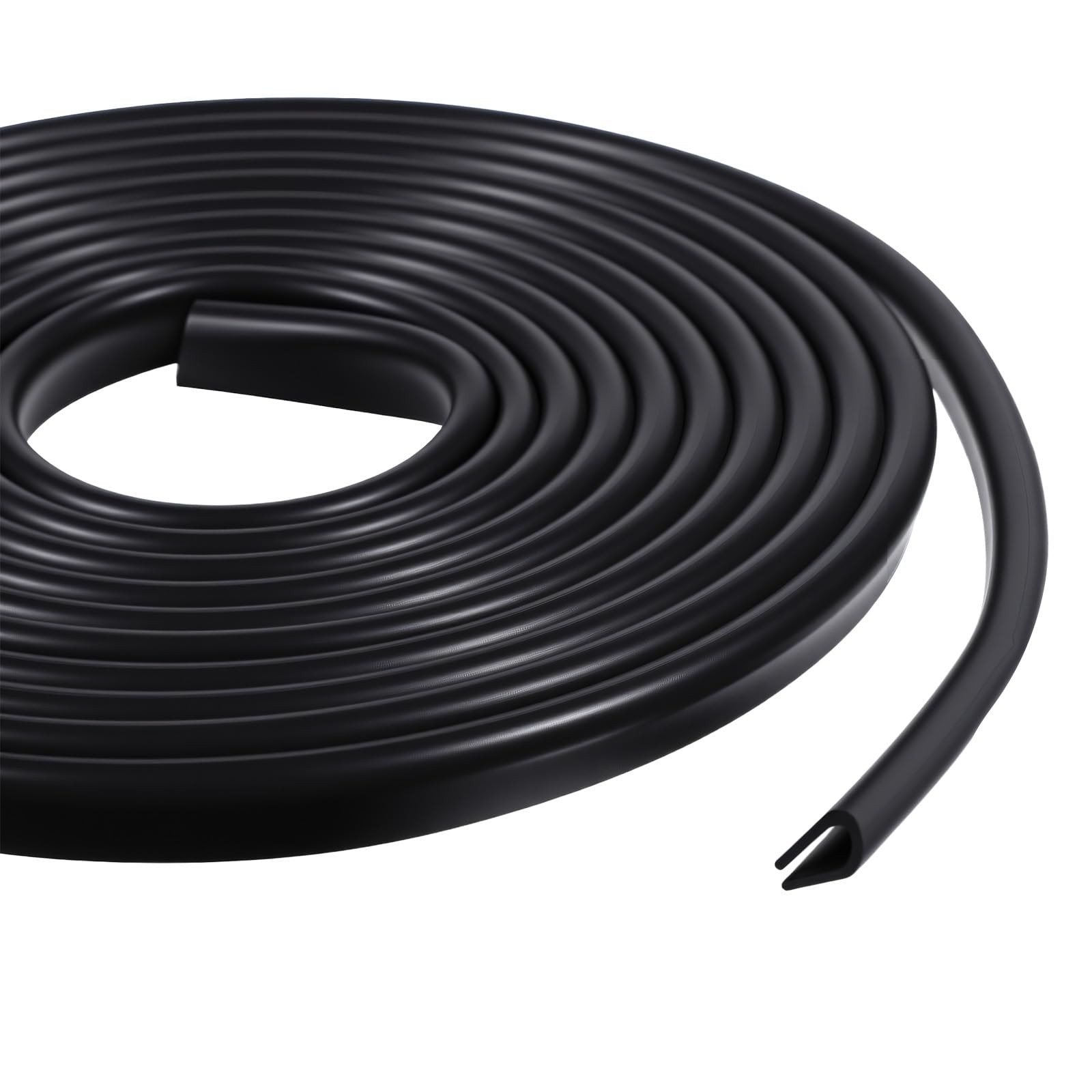 10ft/3m Rubber Edge Trim Guard, 1/8″ U Channel Door Seal Black