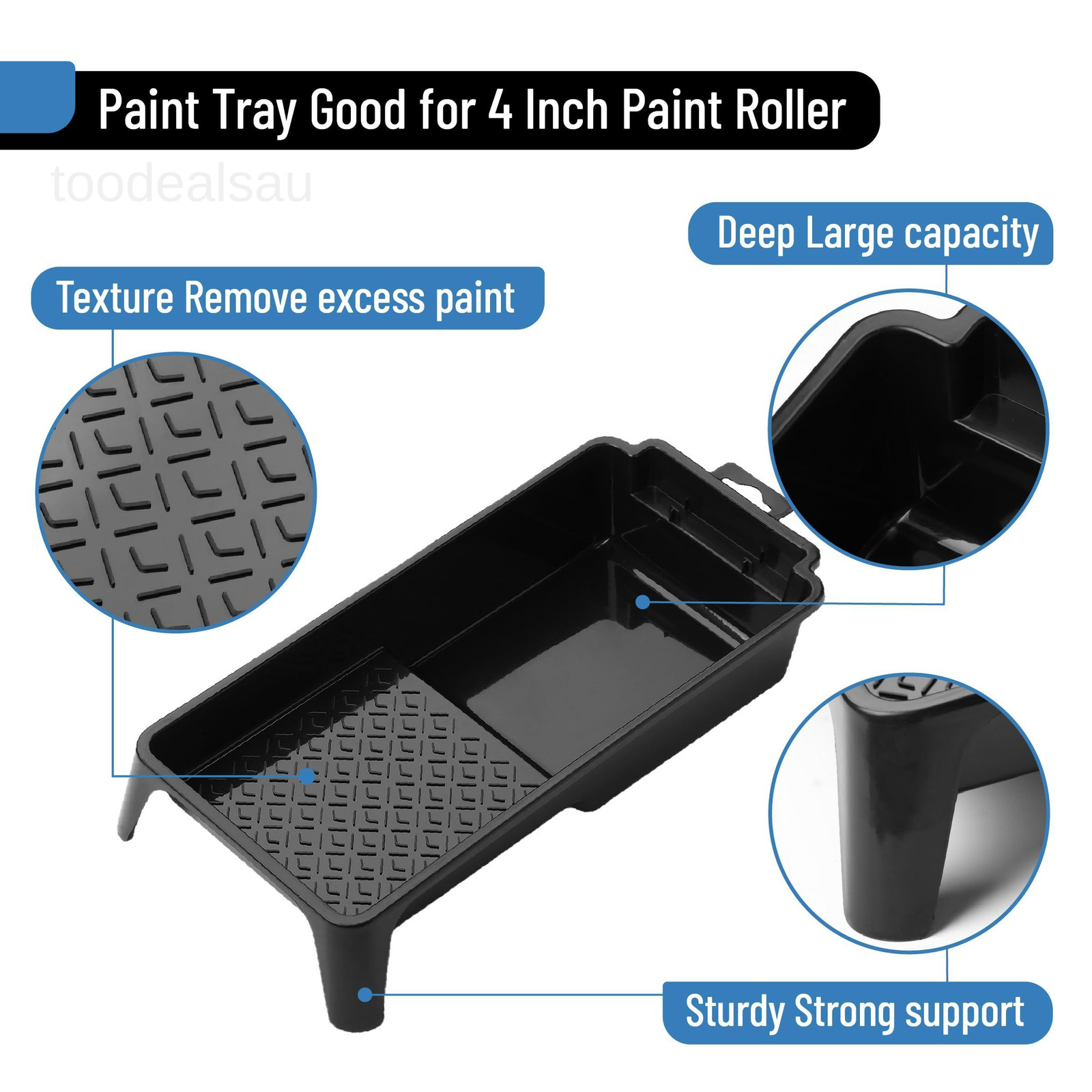 4 Inch Paint Tray Set, 22 pcs, 1x 4 Roller 4 inches, Blue