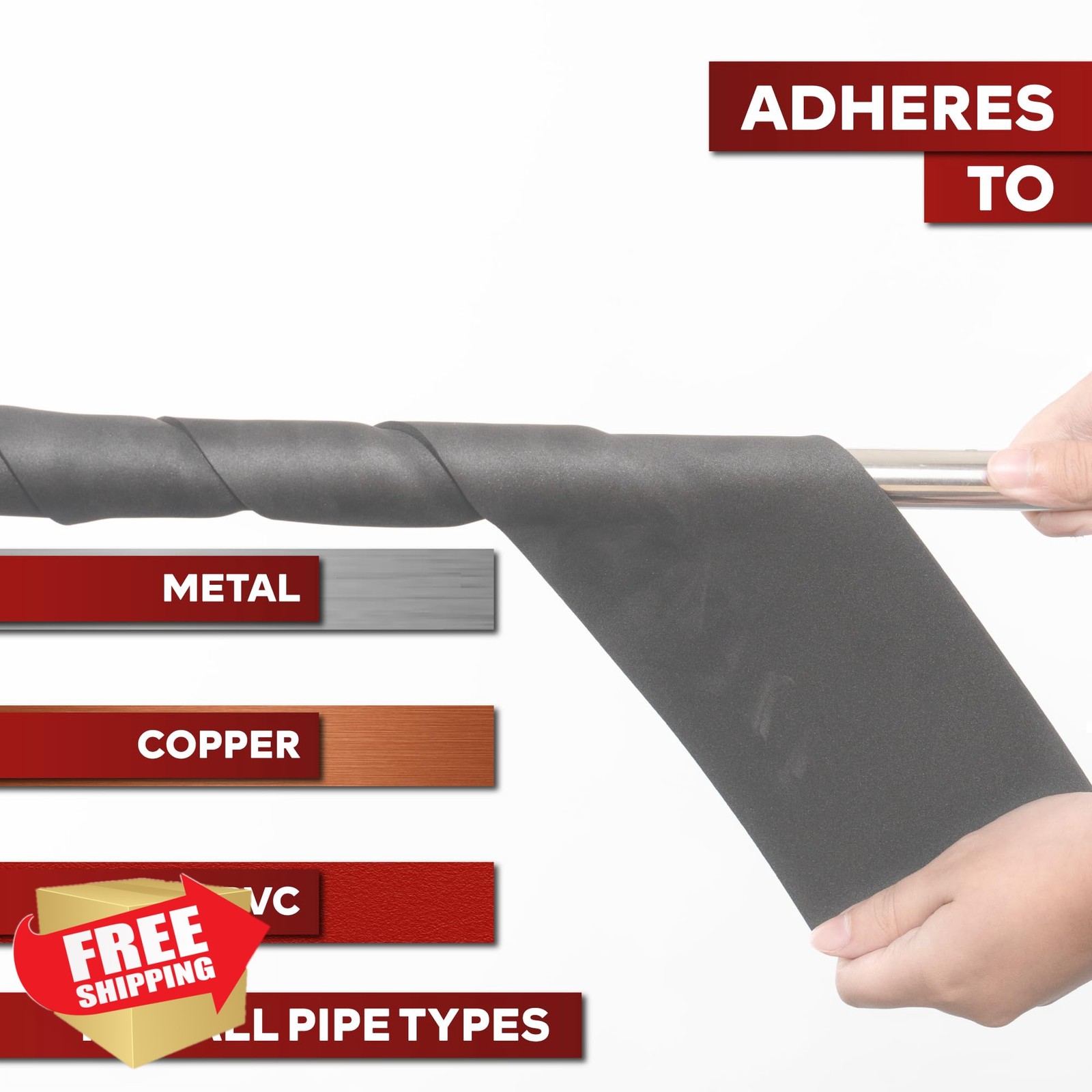 XFasten 4 Inch x 15 Feet Foam Pipe Insulation Tape