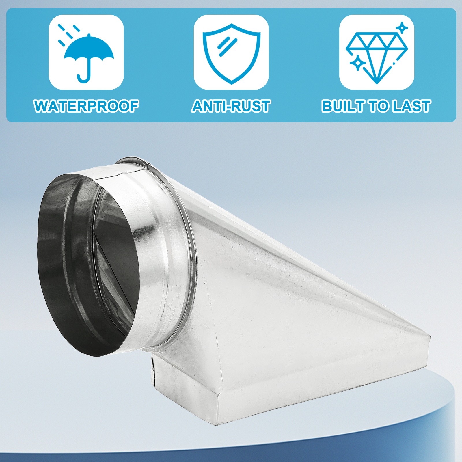 10″ x 4″ x 6″ HVAC Duct Pipe Fitting, 90 Degree Register Boot