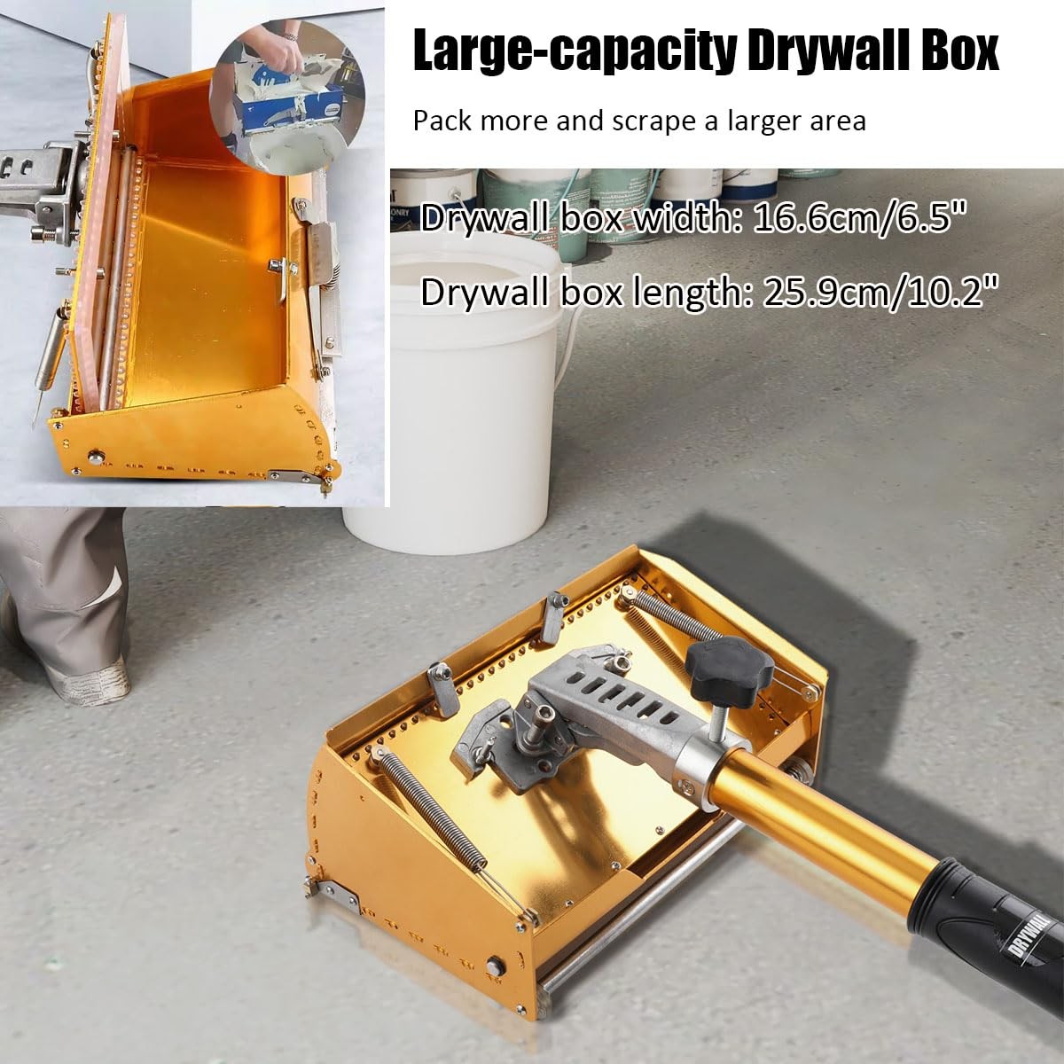 10 inch Drywall Flat Finishing with Extension Handle Adjustable Height 40”-6…