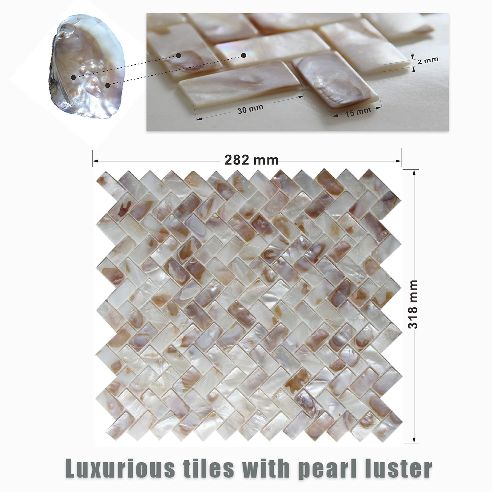 Mop Pearl Shell Mosaic Herringbone Tile Are Used For Kitchen Backsplashes And