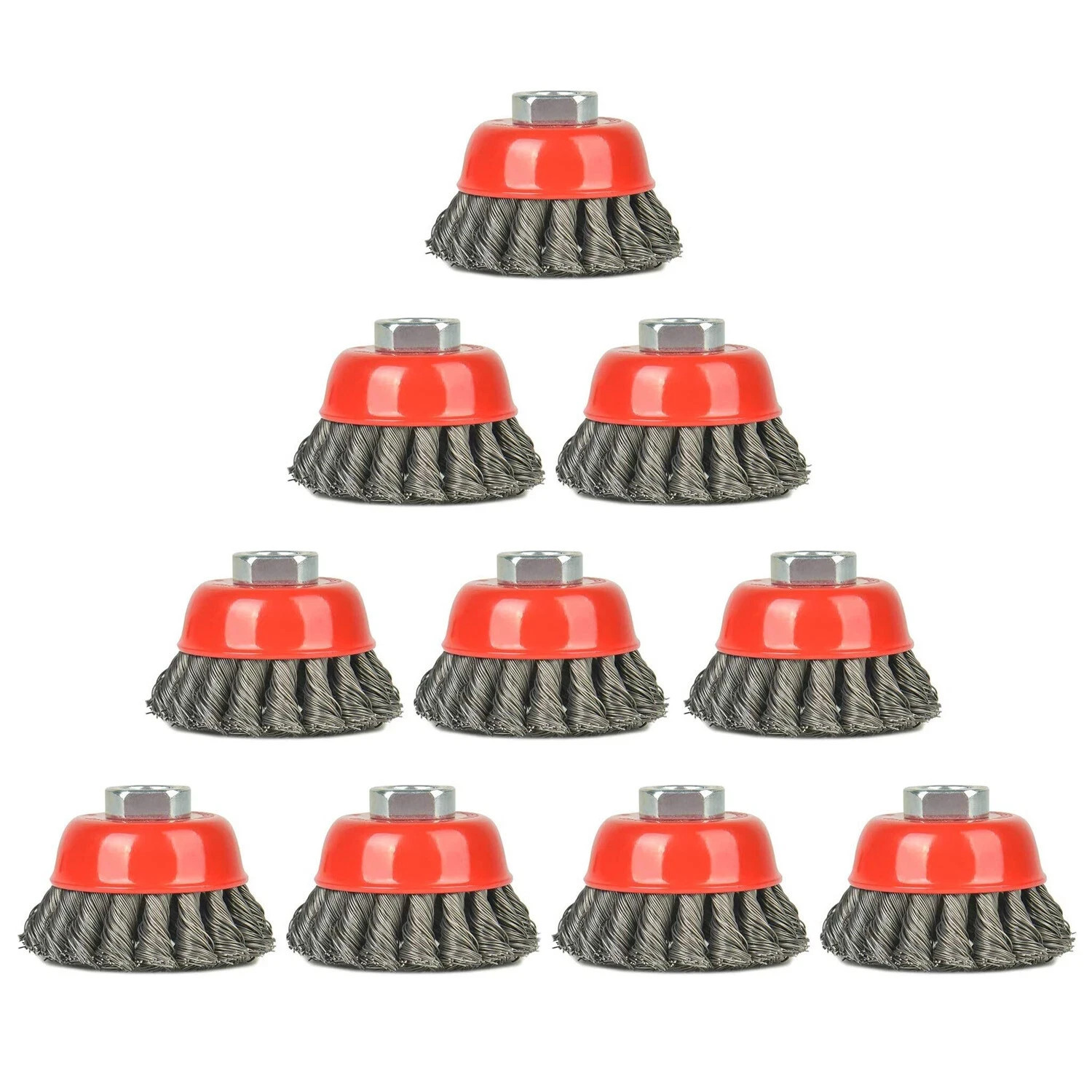 10 Pack 2-3/4 inch Wire Wheel Brush Cup Brush for Metal, Rust Removal, Abrasives