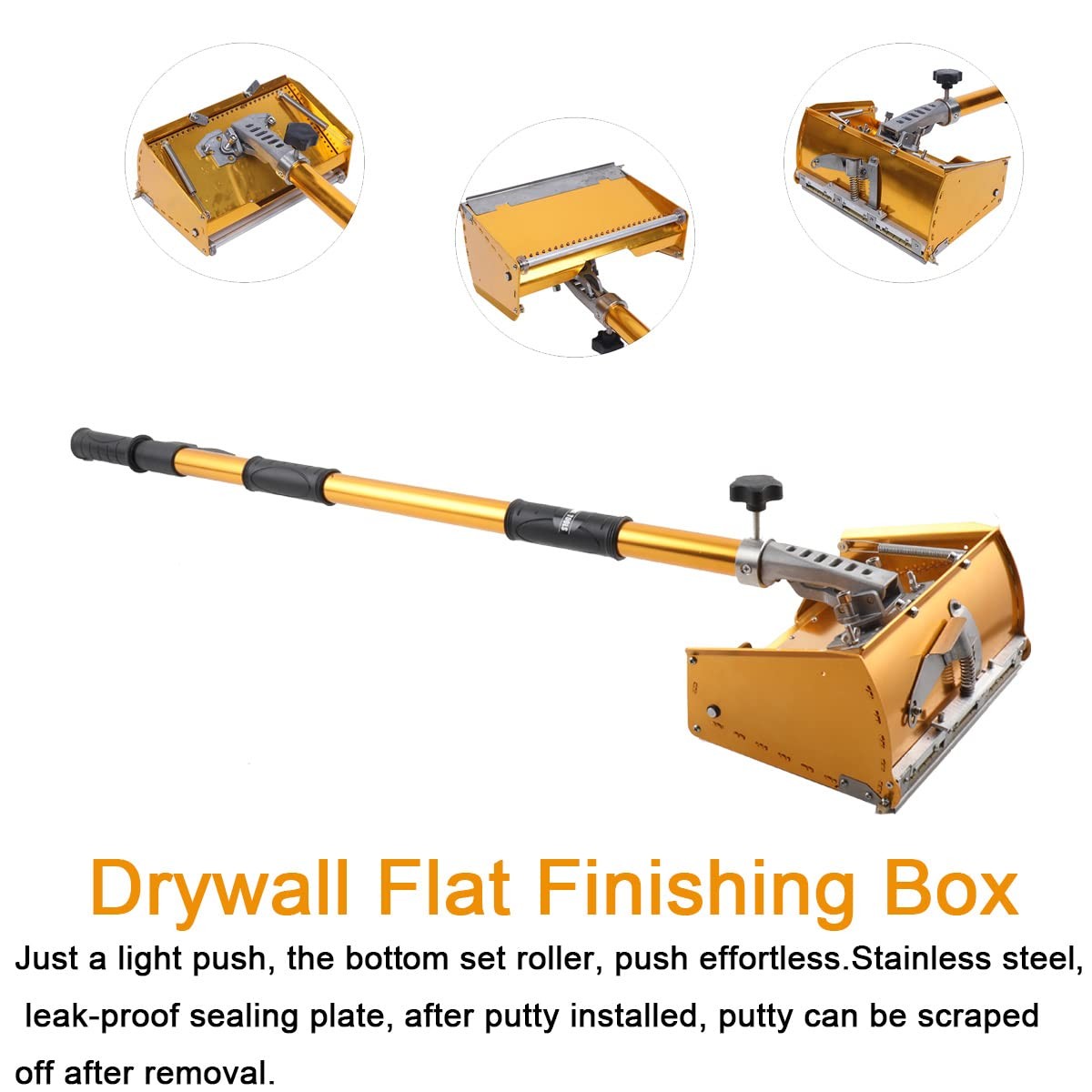 10 inch Drywall Flat Finishing with Extension Handle Adjustable Height 40”-6…