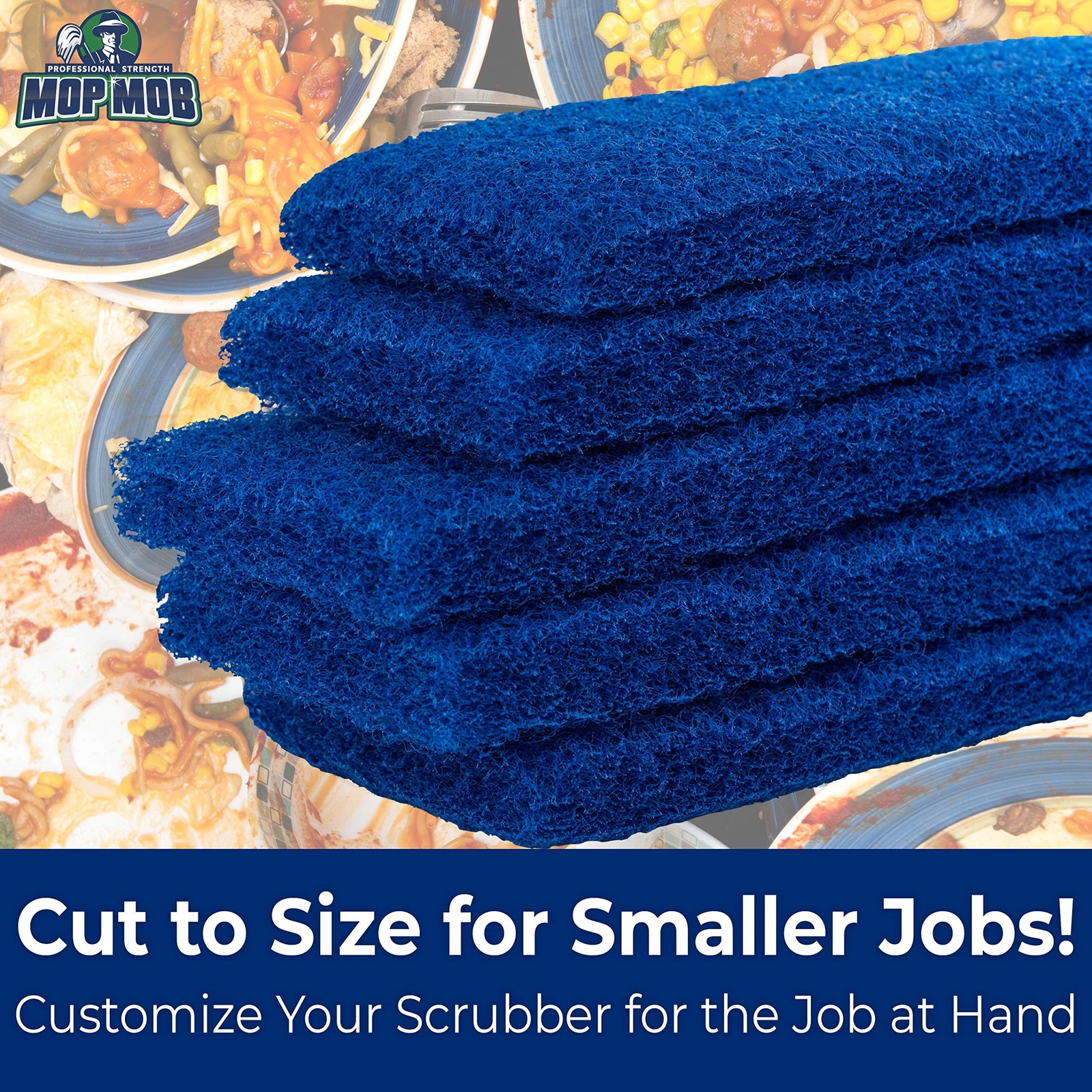 Medium Duty XL Blue Scouring Pad 5 Pack. 10 x 4.5in Large Multipurpose Nylon …