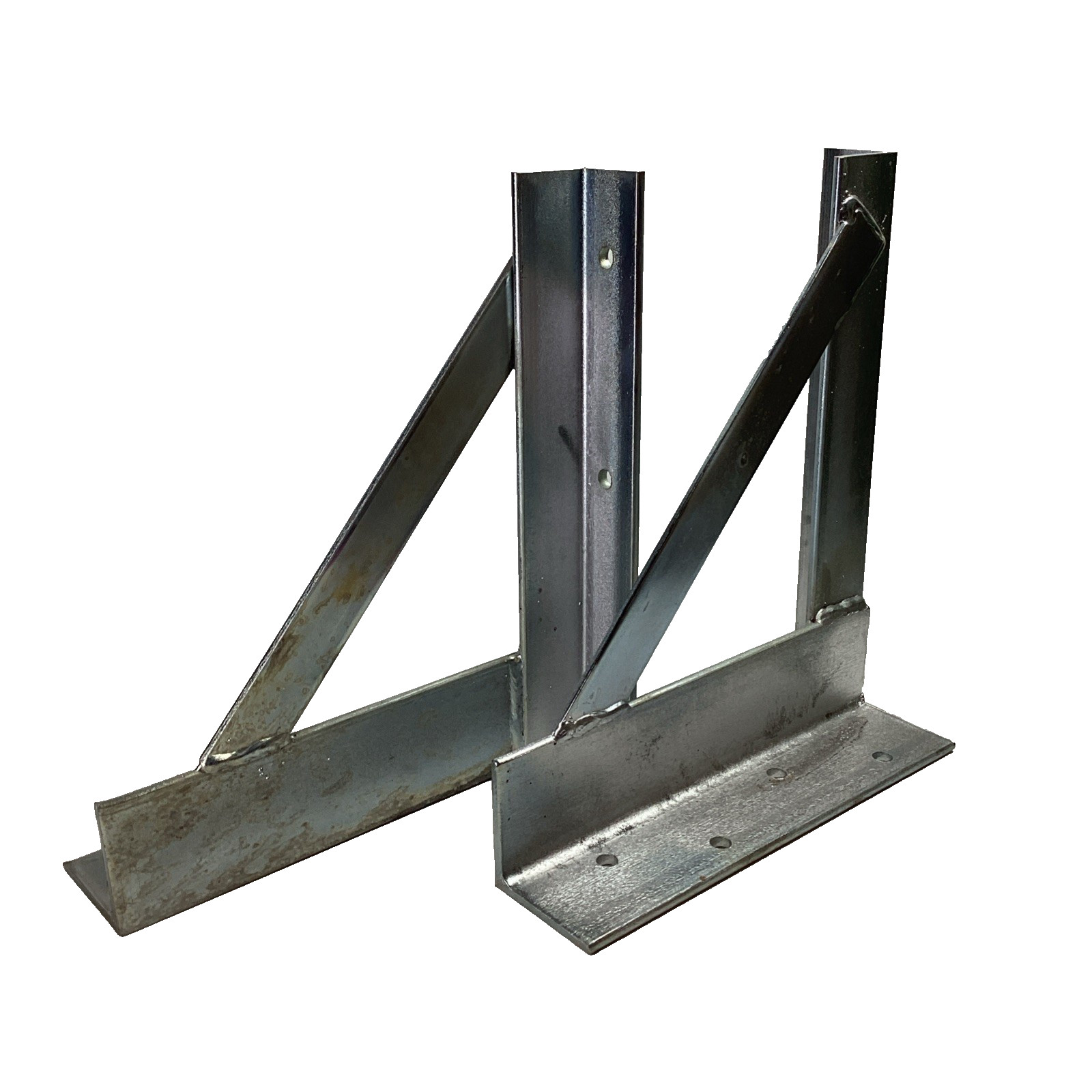 Set of 2 Heavy Duty Steel Wall Mount Support Brackets 12” Industrial