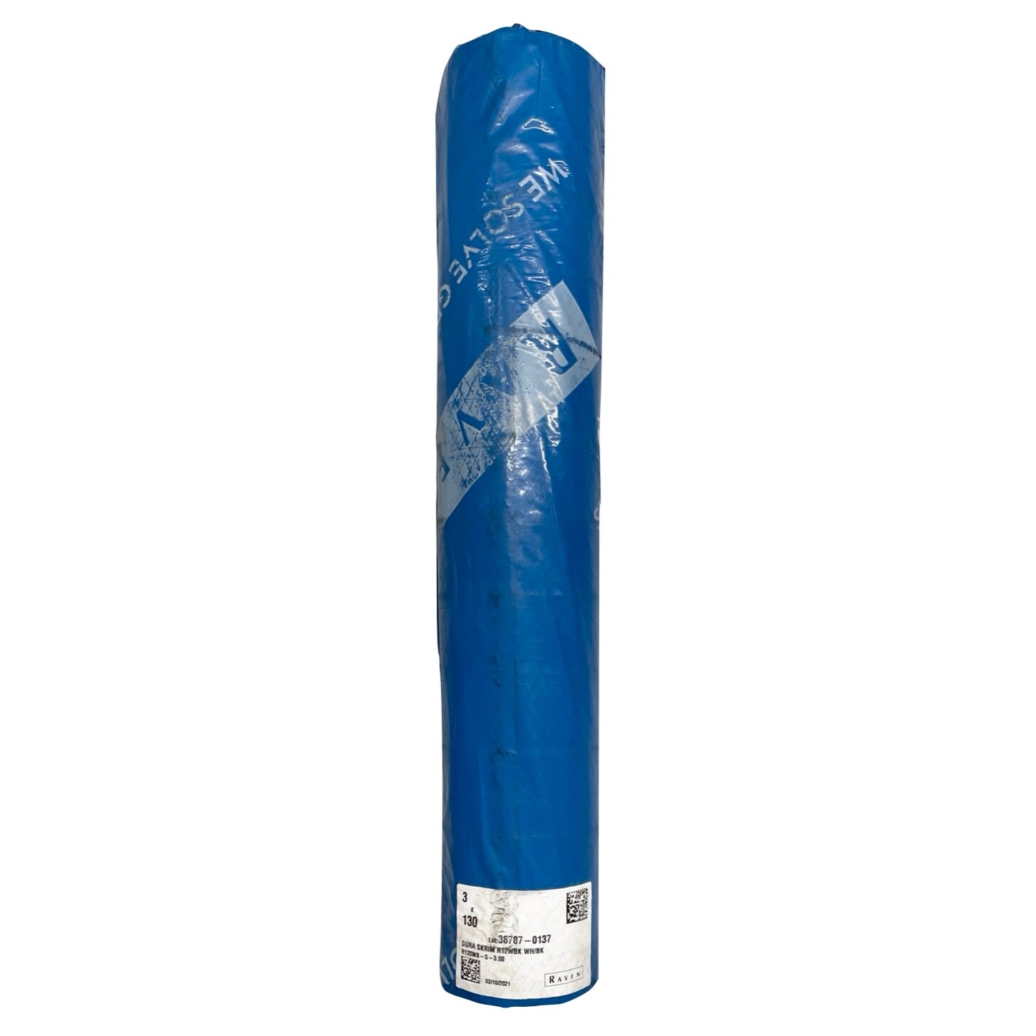 Raven R12WBK Dura-Skrim 12 Mil 3’ x 130’ White/Black Reinforced Plastic Sheeting