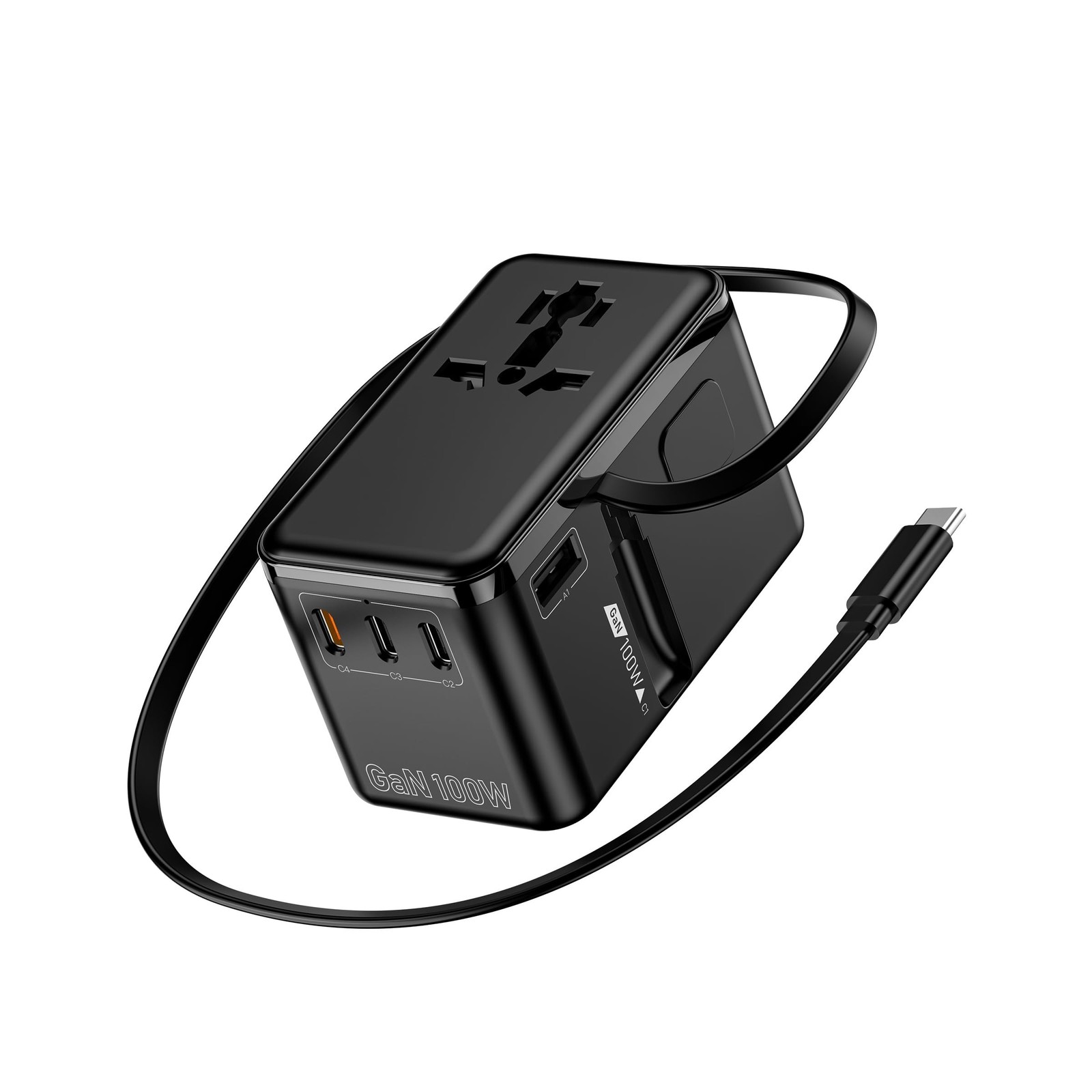 100W GaN Universal Travel Adapter – 6-in-1 International Plug A… FAST USA SHIP