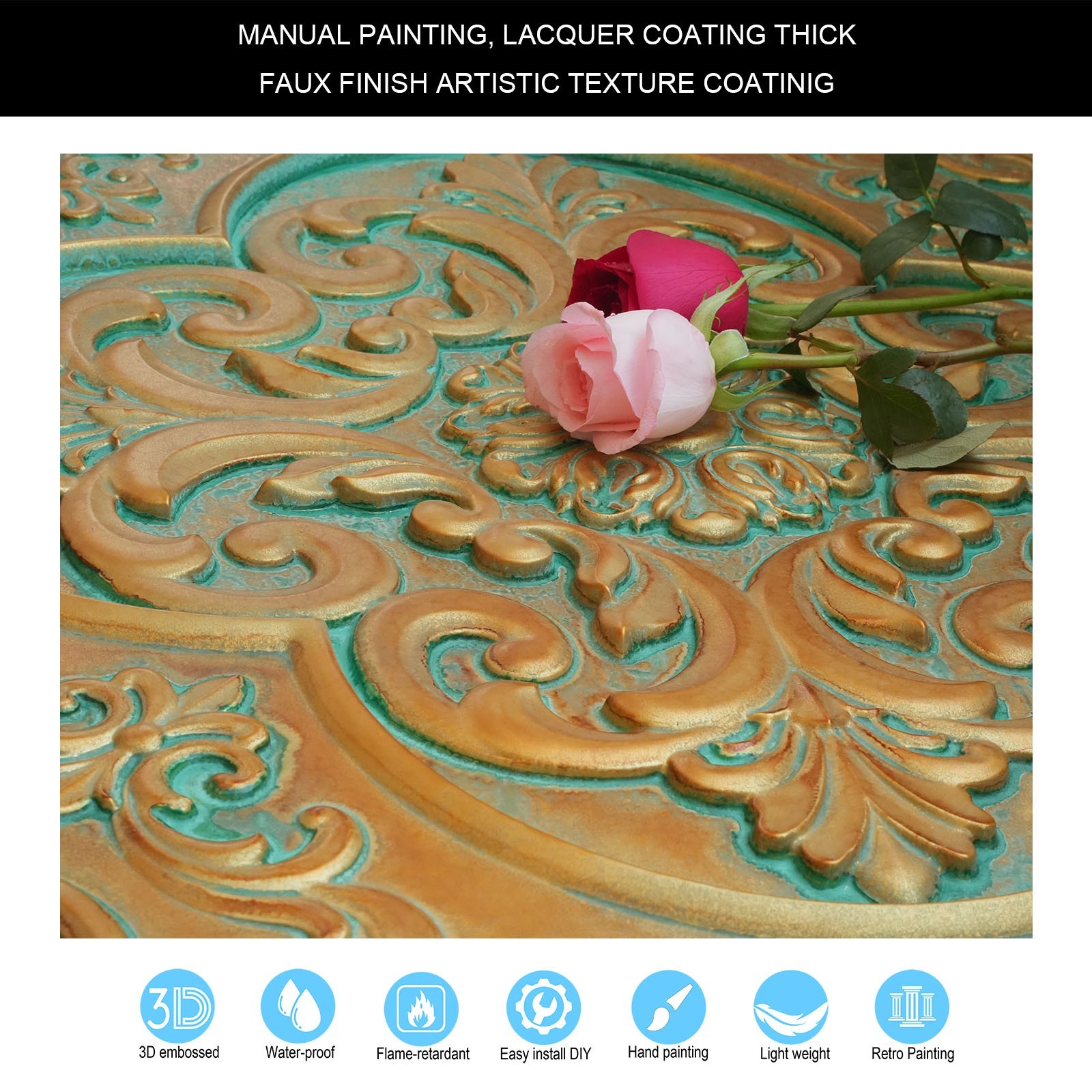 Vintage Pattern Tin Ceiling Tiles Emboss interior wall panel for Cafe PL88 10Pcs