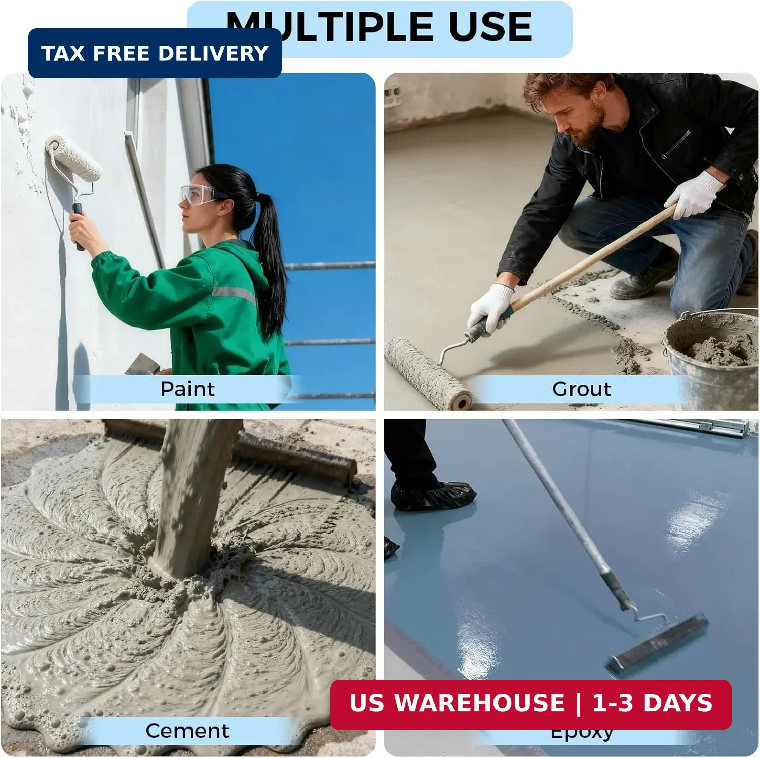 Paint Mixer Set for Drill, Epoxy Resin Mud Cement Paint Stirrer for 1-5 Gallon B