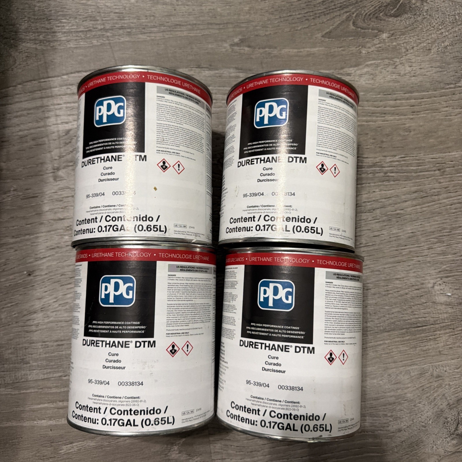 4 Pack PPG DURETHANE 95-339 00338134 .17 Gallon