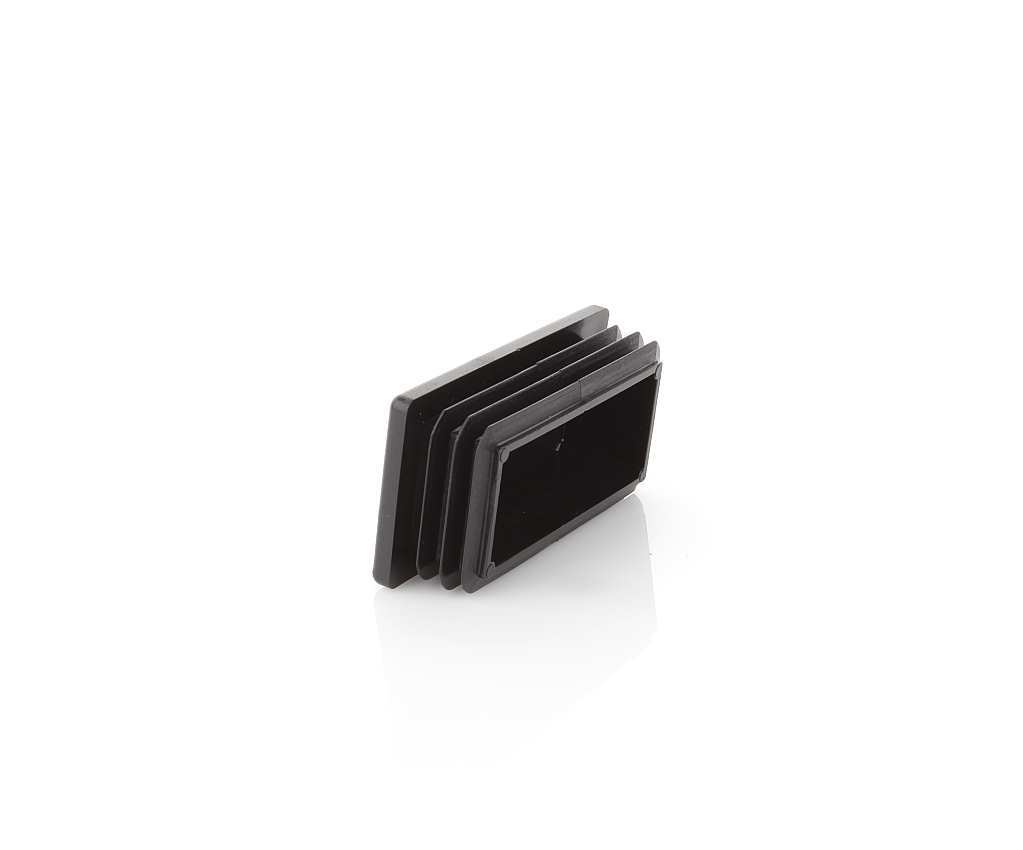 10x Rectangular Tube Lamellar Plug 60×110 mm Black End Caps Plastic