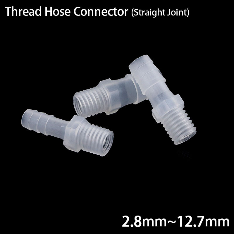 External Thread Straight Joint Tube Hose Pipe Plastic Tube Connector 2.8~12.7mm