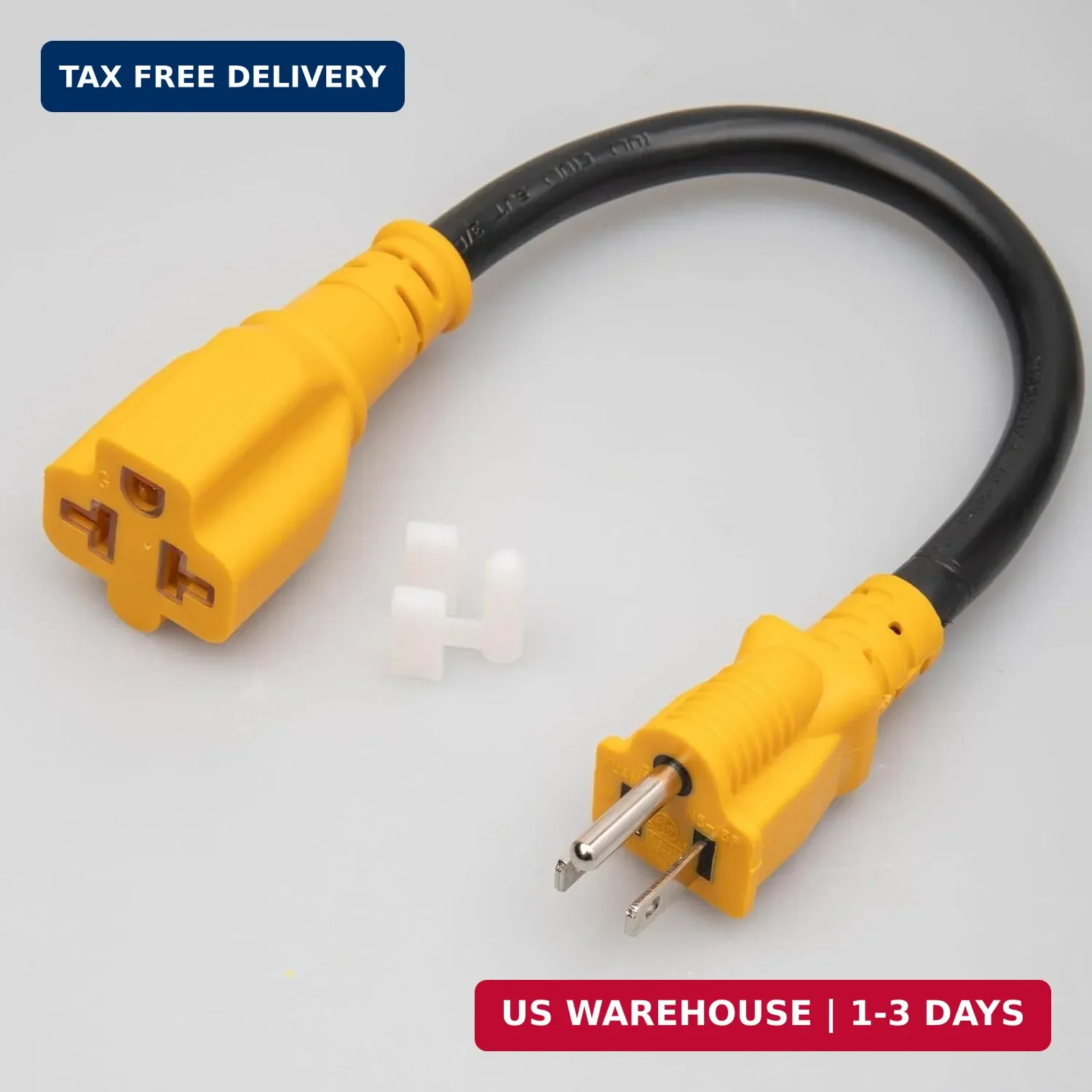 MECMO Outdoor 12 inch 15 Amp Household to 20 Amp AC Power Adapter Cable Waterpro