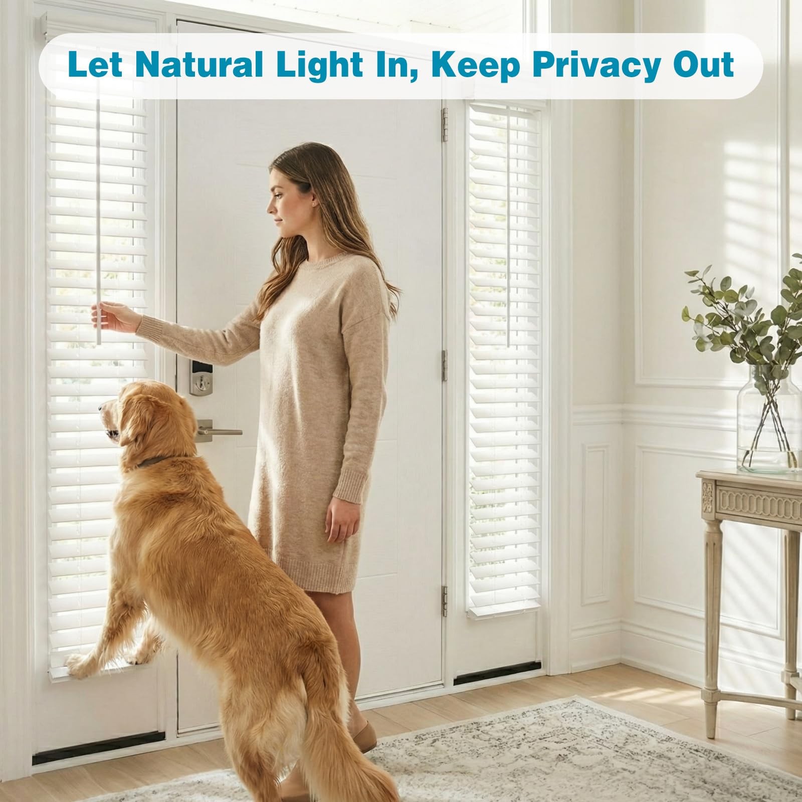DoubleFill 2 Pack 8.5” x 72” Cordless Sidelight Blinds 2” Horizontal White