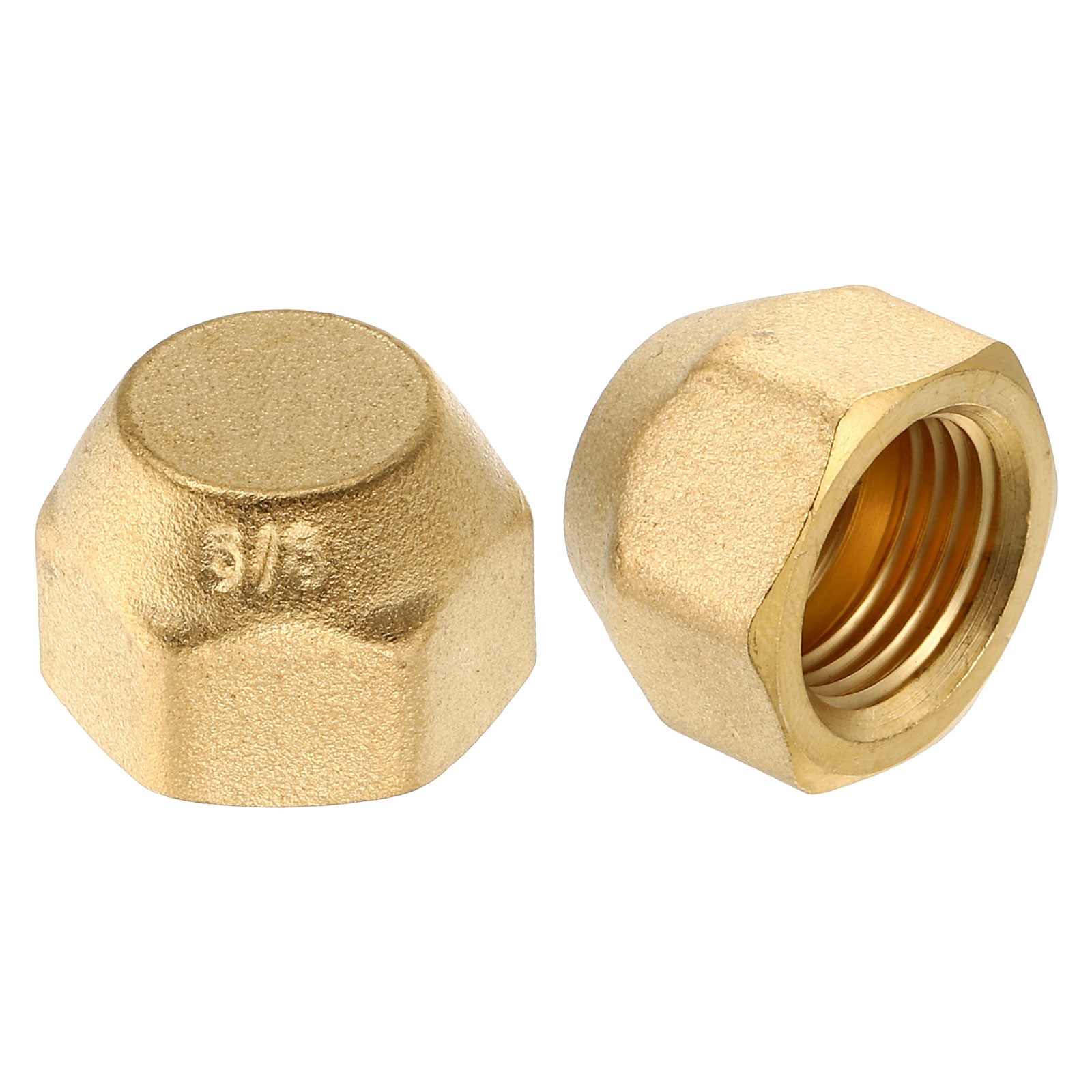 2Pcs 3/8″ Brass Flare Cap 5/8-18UNF Female Thread SAE Flare Pipe Fitting