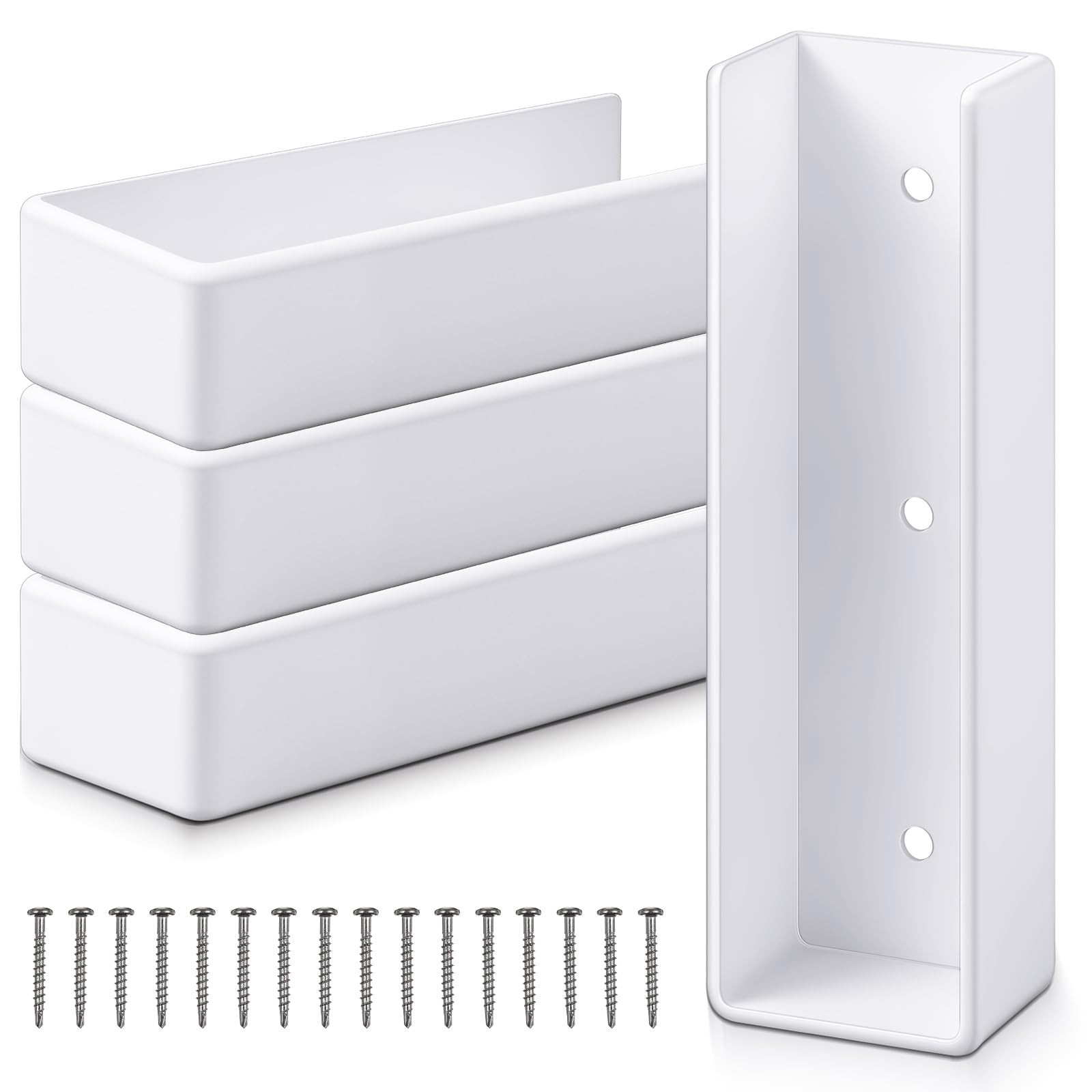 Innconee 4 Pack 1.5″ x 5.5″ Vinyl Fence Rail U-Mount X 5.5″, U-mount