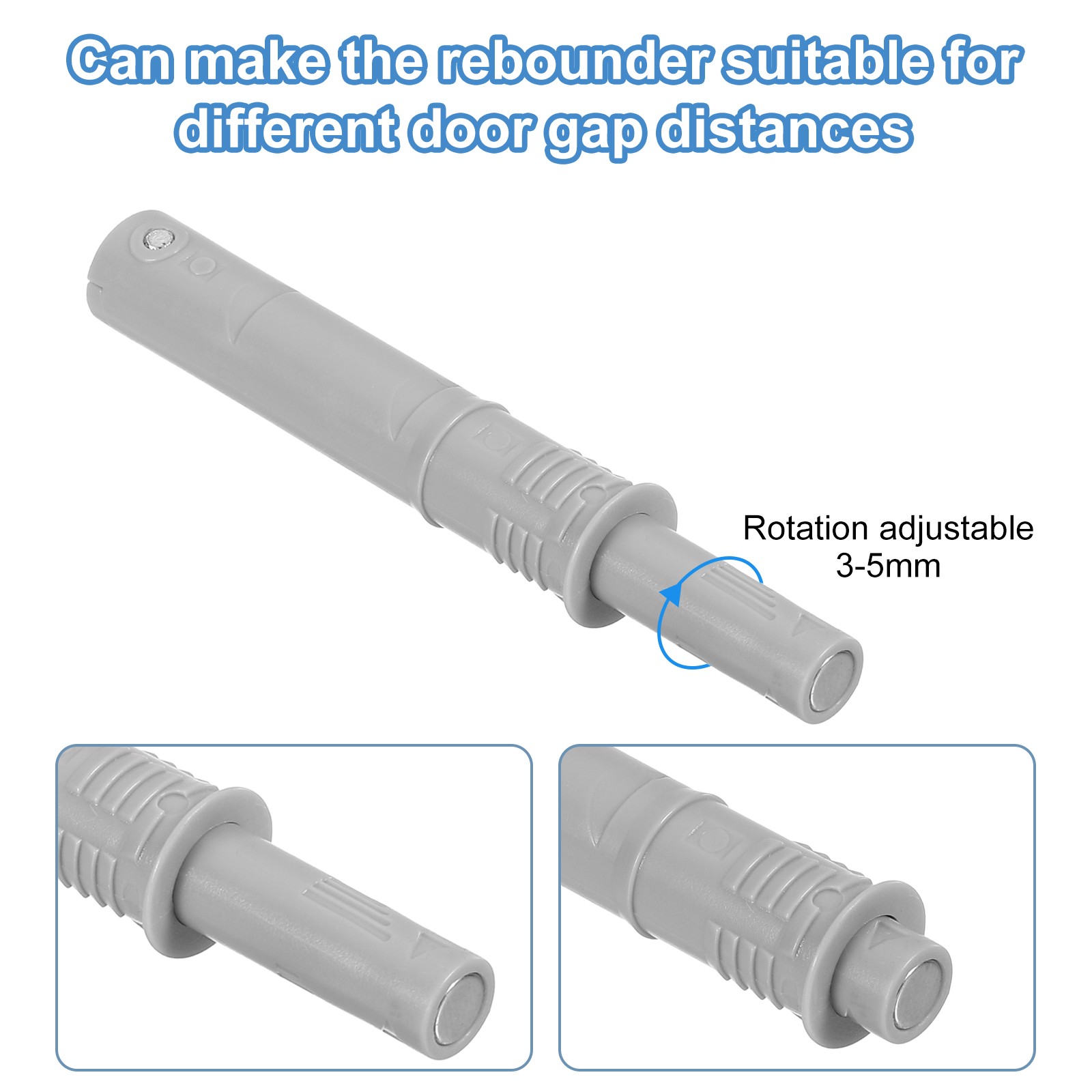 10 Pcs Magnetic Push Latches for Cabinet, 2.87×0.4 Inch Push to Open Latch Grey