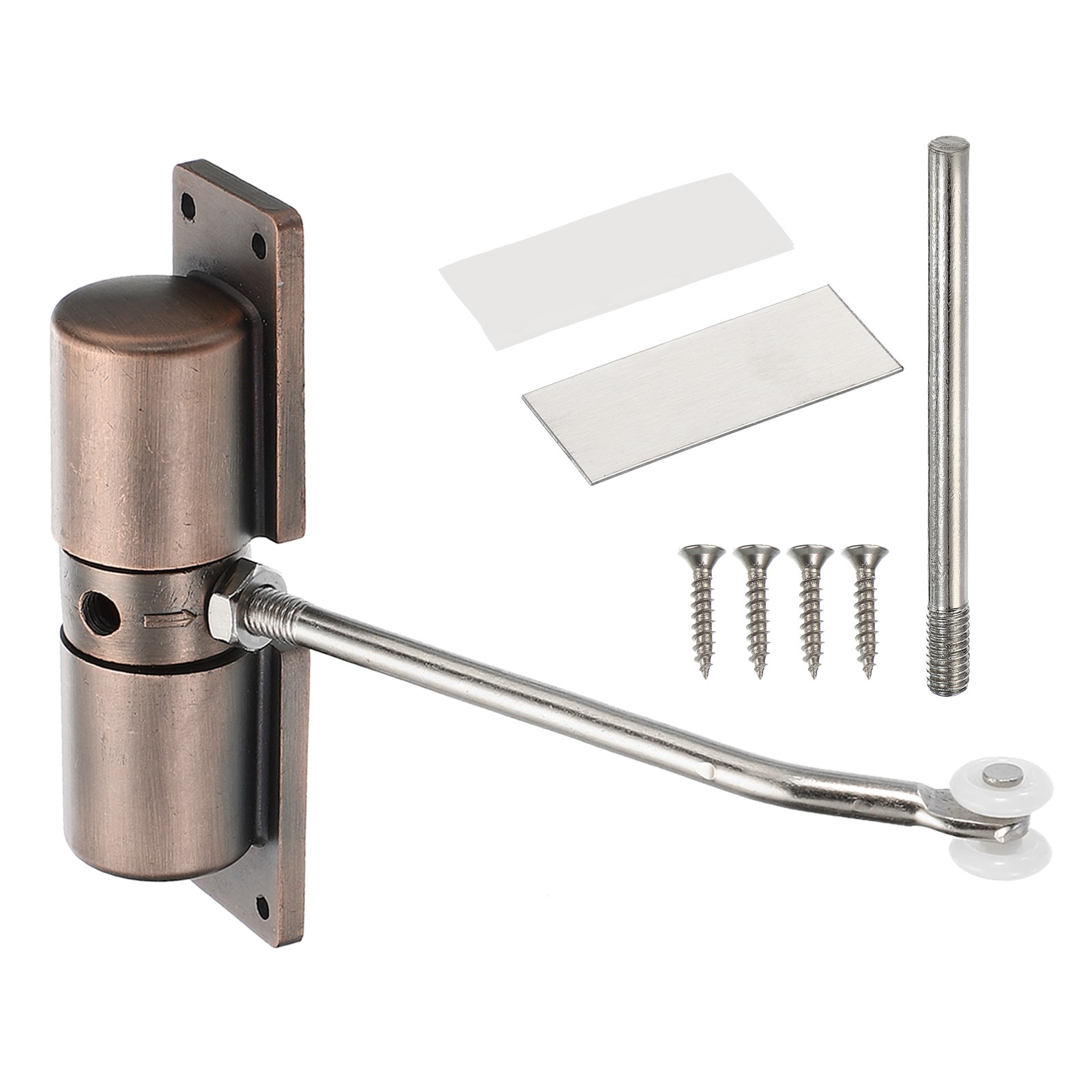 Automatic Spring Door Closer 40 Lbs Self-Closing Door Hinge Safety (Red Bronze)
